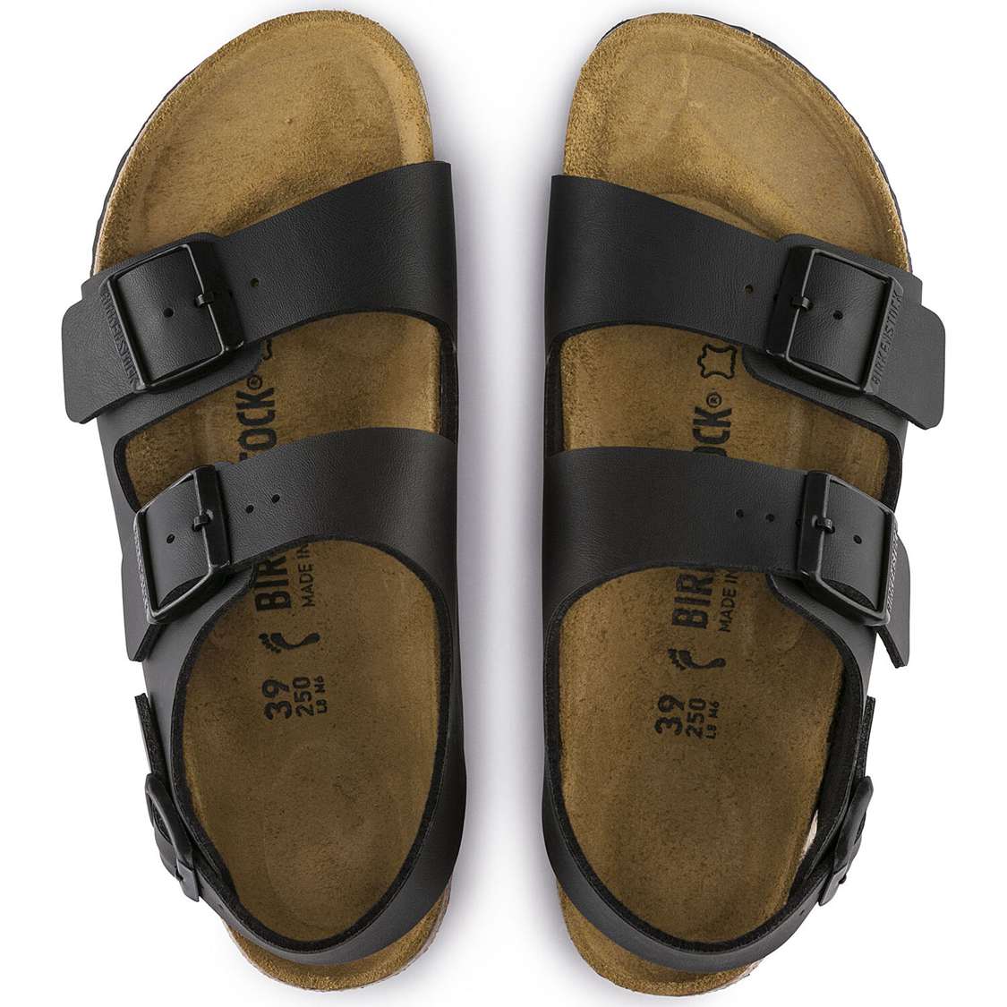 Black Birkenstock Milano Birko-Flor Men's Back Strap Sandals | 2mC4aWkEcFt