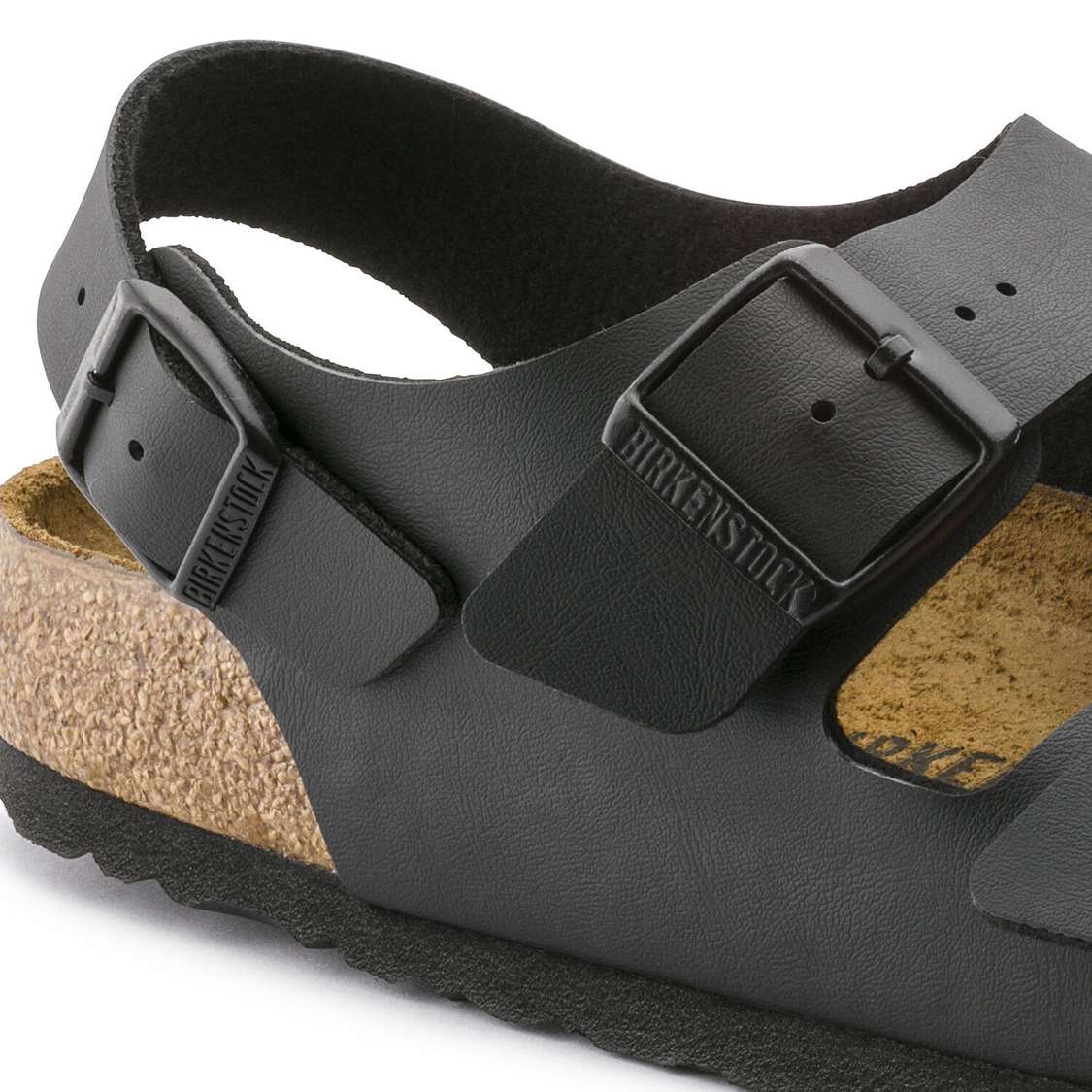 Black Birkenstock Milano Birko-Flor Men's Back Strap Sandals | 2mC4aWkEcFt