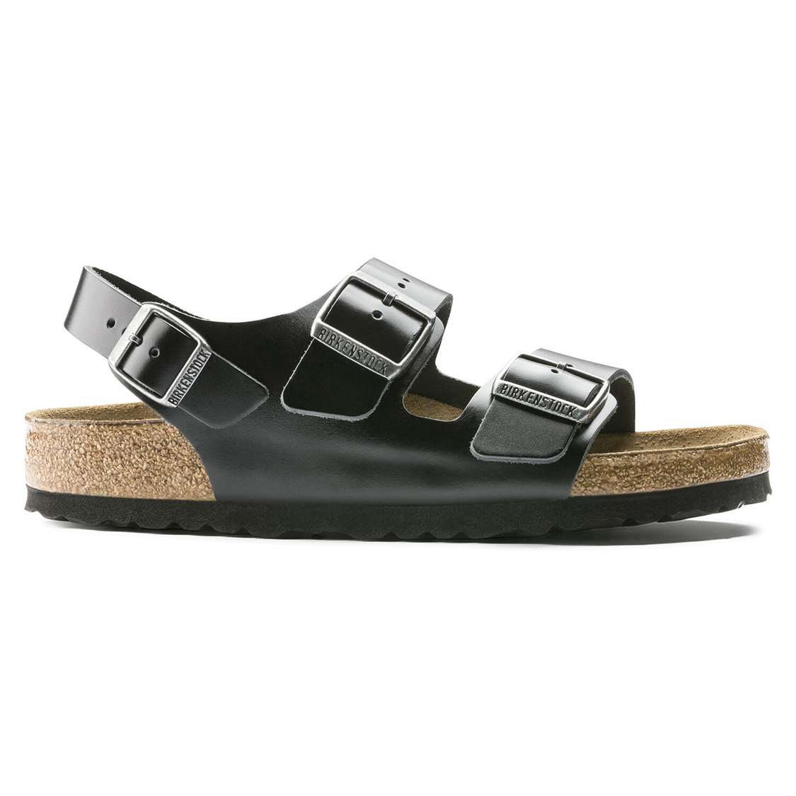 Black Birkenstock Milano Soft Footbed Smooth Leather Women's Back Strap Sandals | 74ibMWj2c78