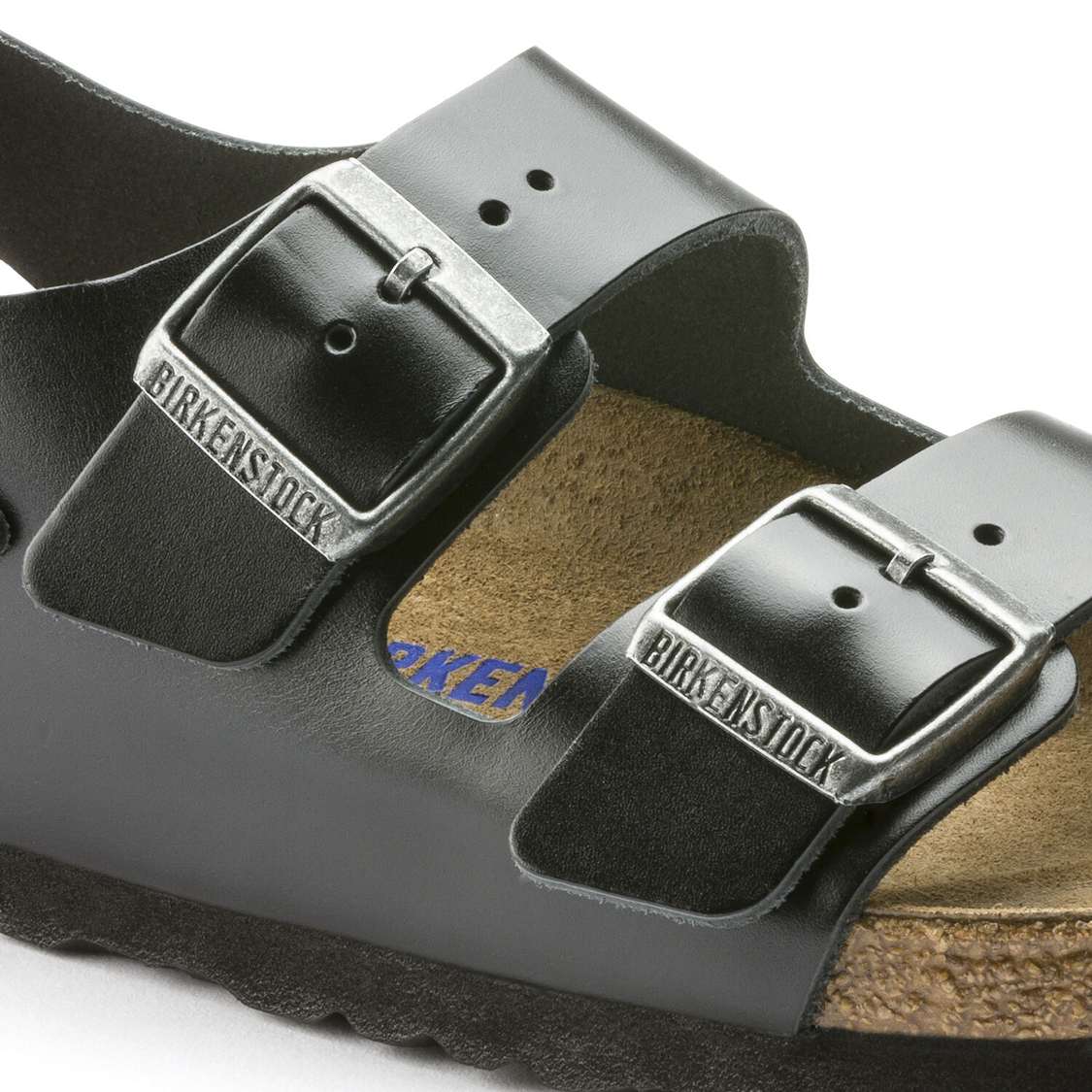 Black Birkenstock Milano Soft Footbed Smooth Leather Women's Back Strap Sandals | 74ibMWj2c78