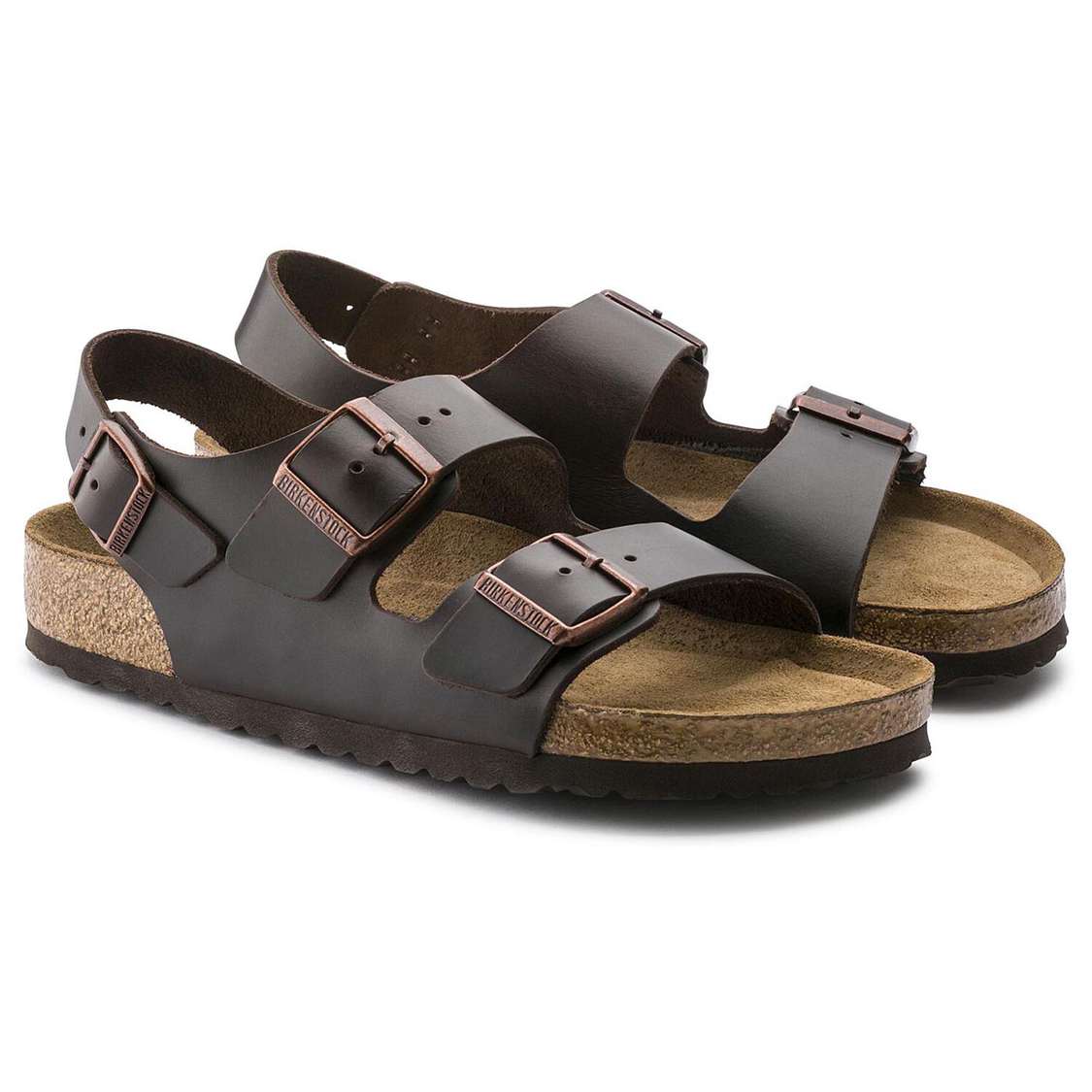 Black Birkenstock Milano Soft Footbed Smooth Leather Women's Multi Strap Sandals | gImsUzNtf27