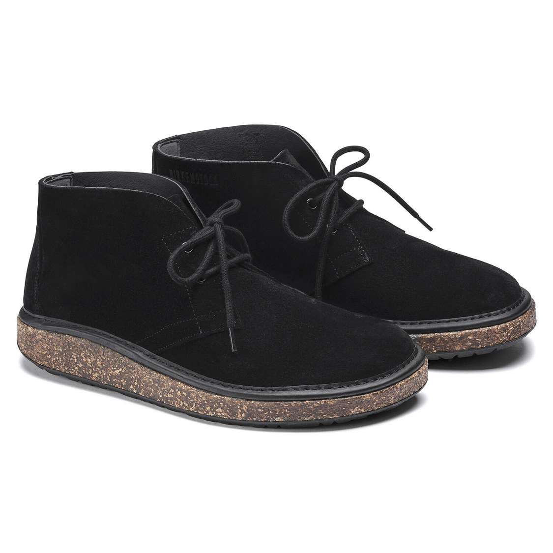 Black Birkenstock Milton Suede Leather Men's Lace Up Shoes | GXEt4Mq5GZu