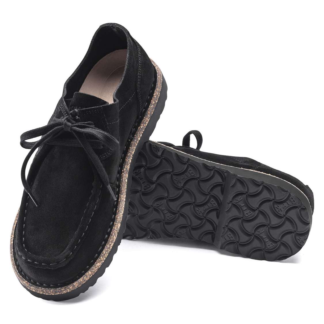 Black Birkenstock Pasadena Men III Suede Leather Men's Lace Up Shoes | g2gpn6RLFAd