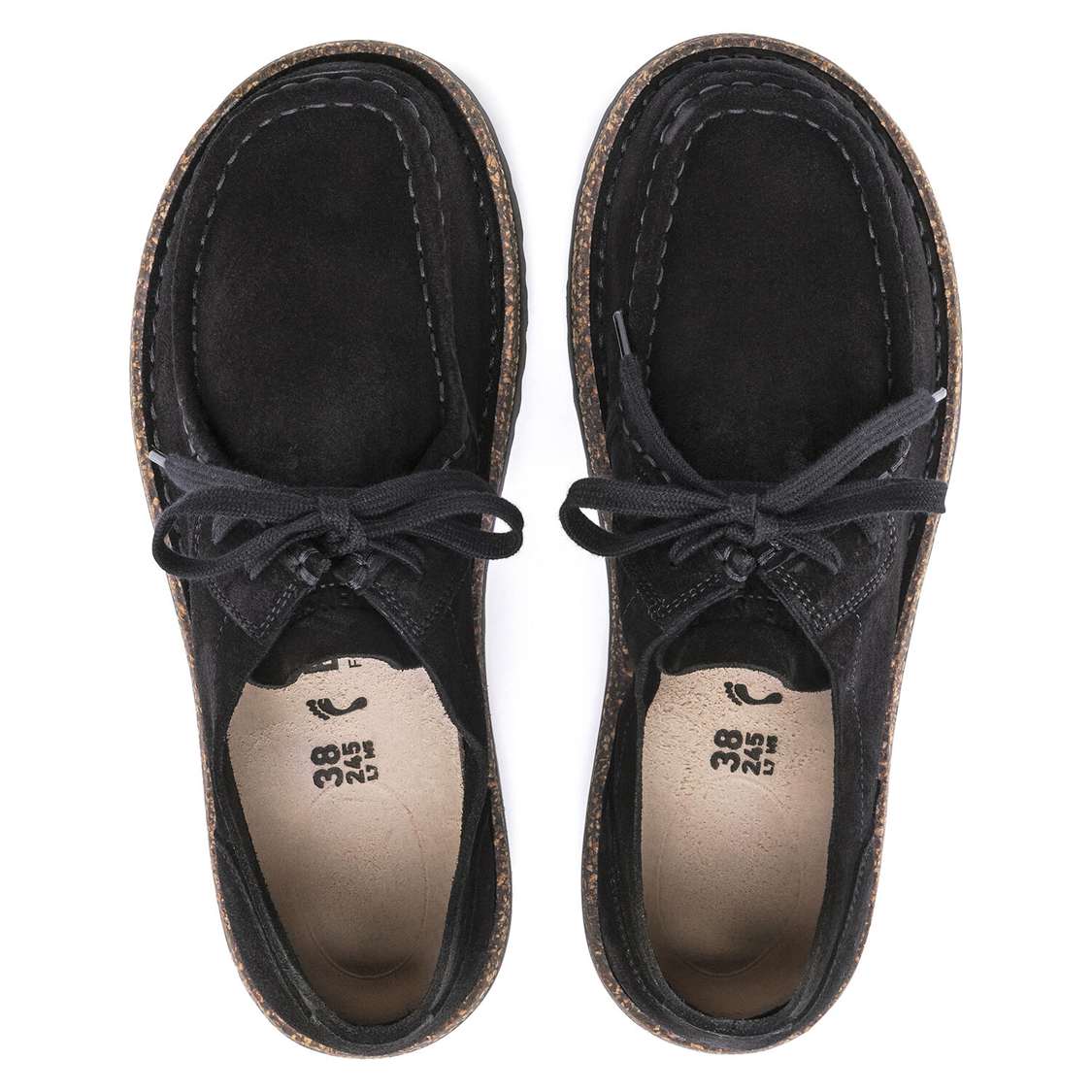 Black Birkenstock Pasadena Men III Suede Leather Men's Lace Up Shoes | g2gpn6RLFAd