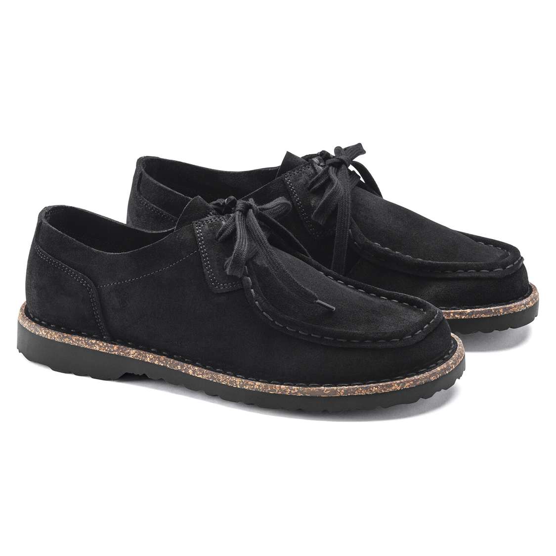 Black Birkenstock Pasadena Men III Suede Leather Men's Lace Up Shoes | g2gpn6RLFAd