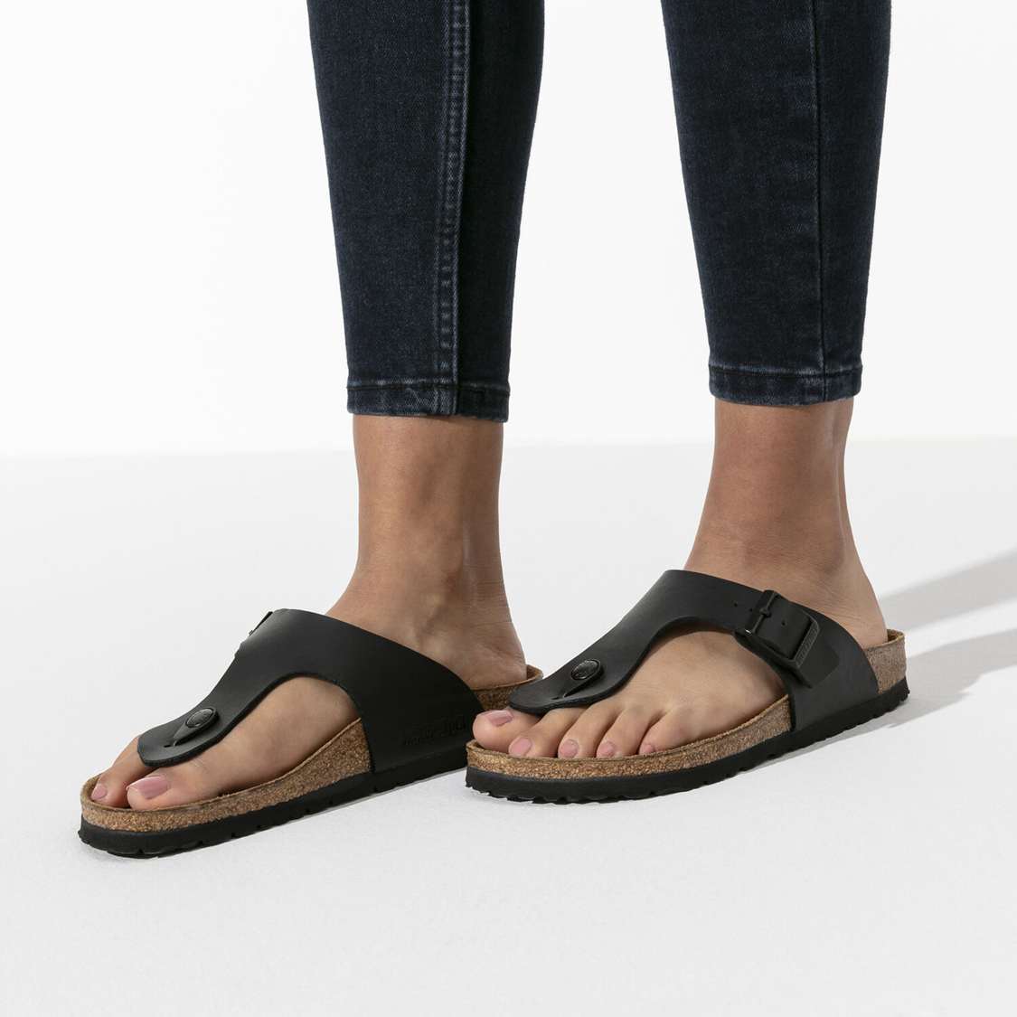 Black Birkenstock Ramses Birko-Flor Men's Thong | 7YQhsJl3oqm