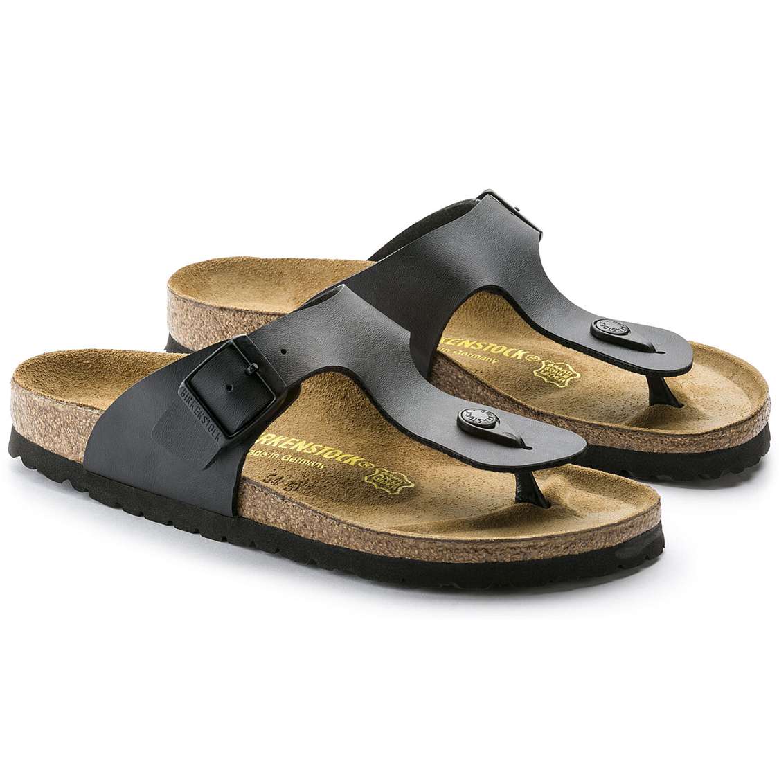 Black Birkenstock Ramses Birko-Flor Men's Thong | 7YQhsJl3oqm