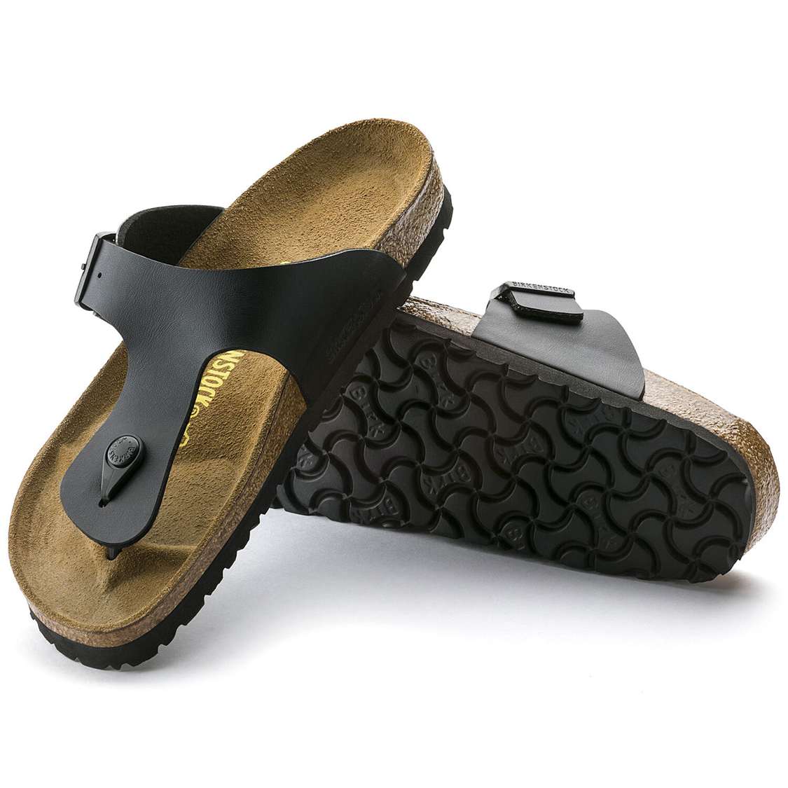 Black Birkenstock Ramses Birko-Flor Men's One Strap Sandals | ihtdrxfO5Ck