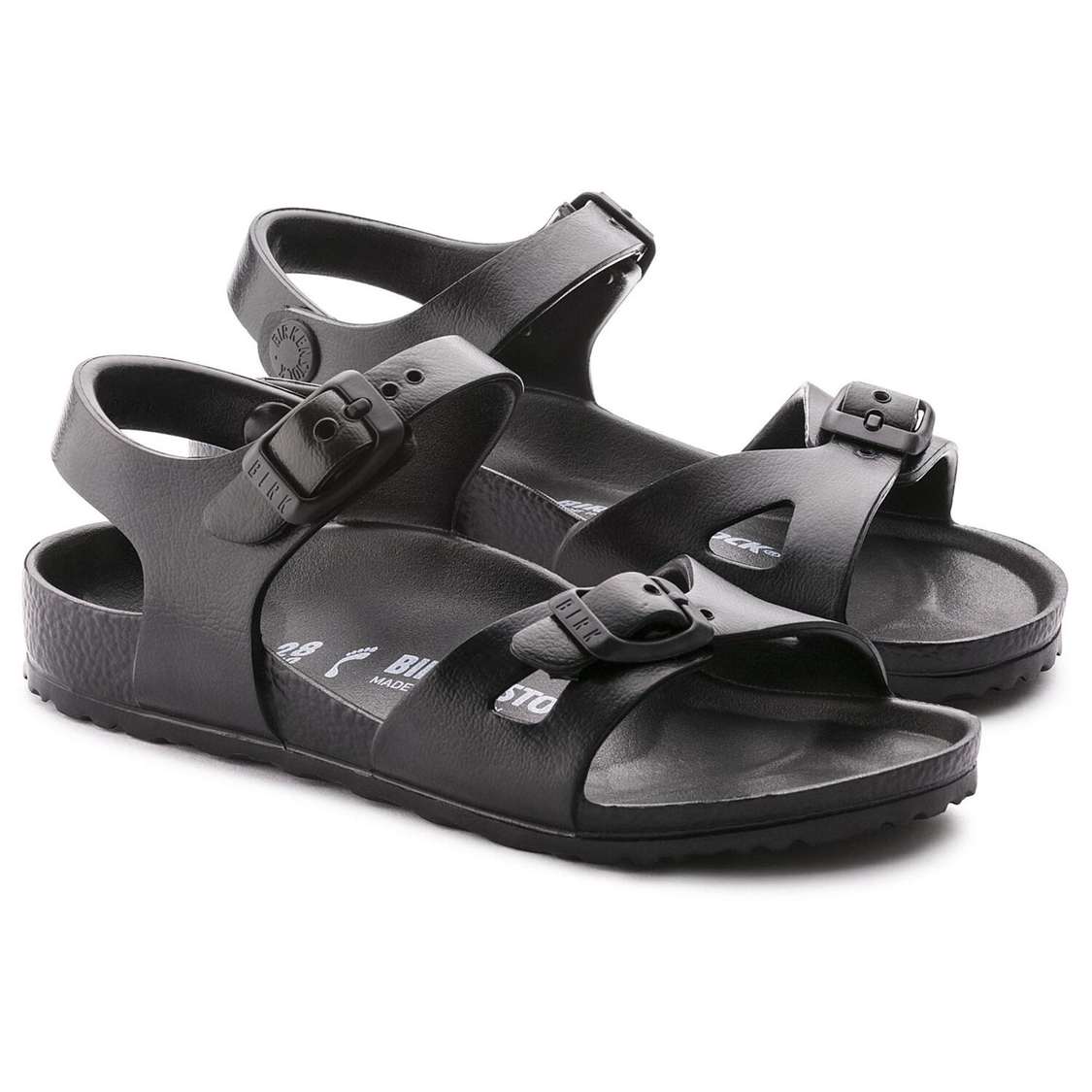 Black Birkenstock Rio Essentials EVA Kids' Girls Sandals | uZremxCmJto