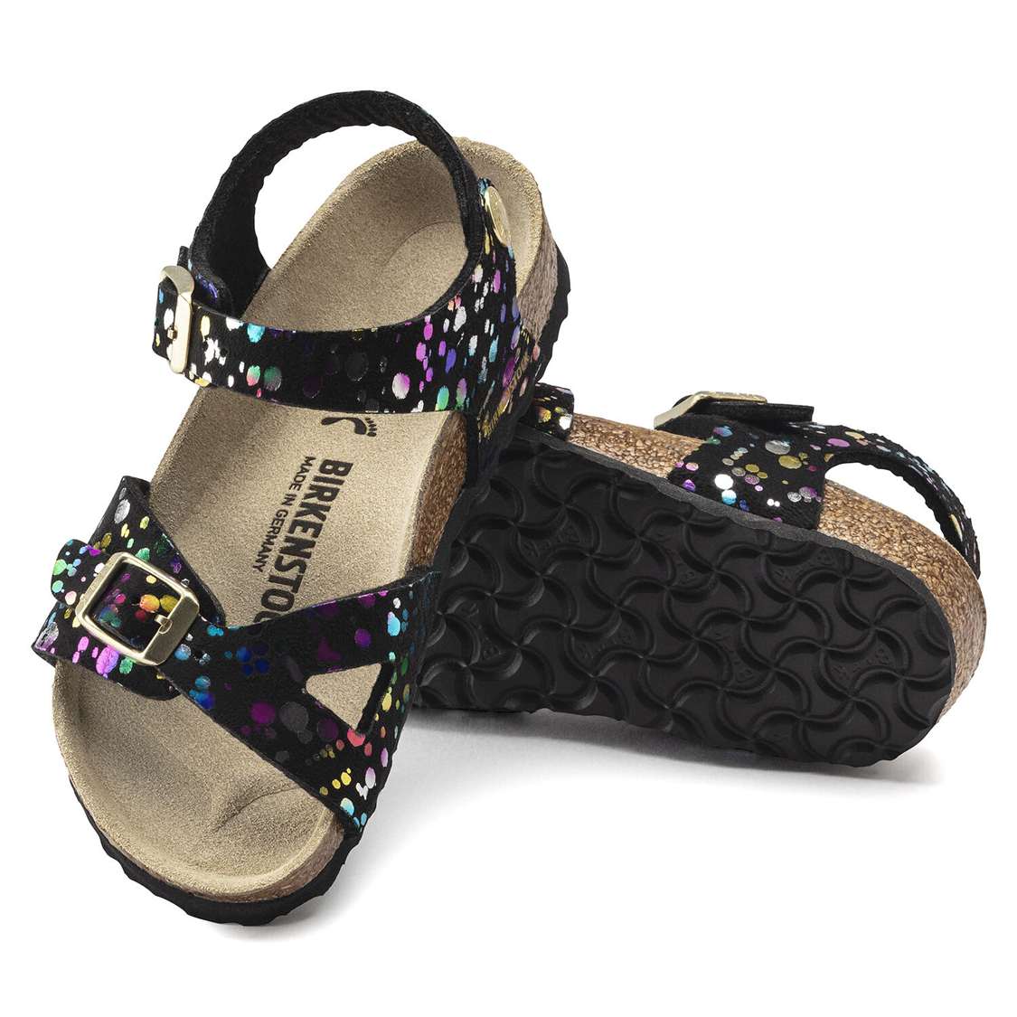 Black Birkenstock Rio Microfiber Kids' Girls Sandals | sMuRa64sOV1