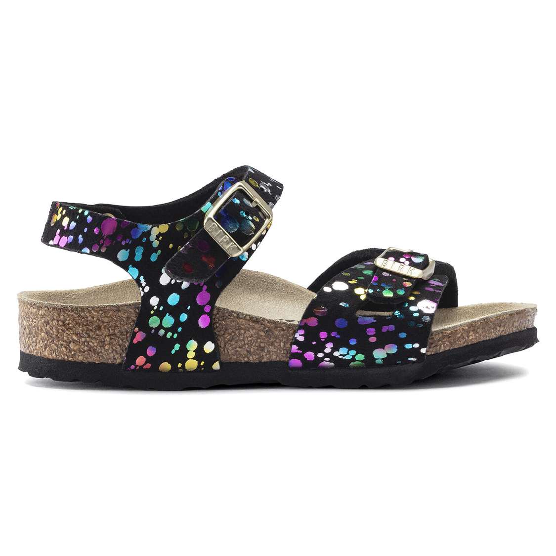 Black Birkenstock Rio Microfiber Kids' Girls Sandals | sMuRa64sOV1