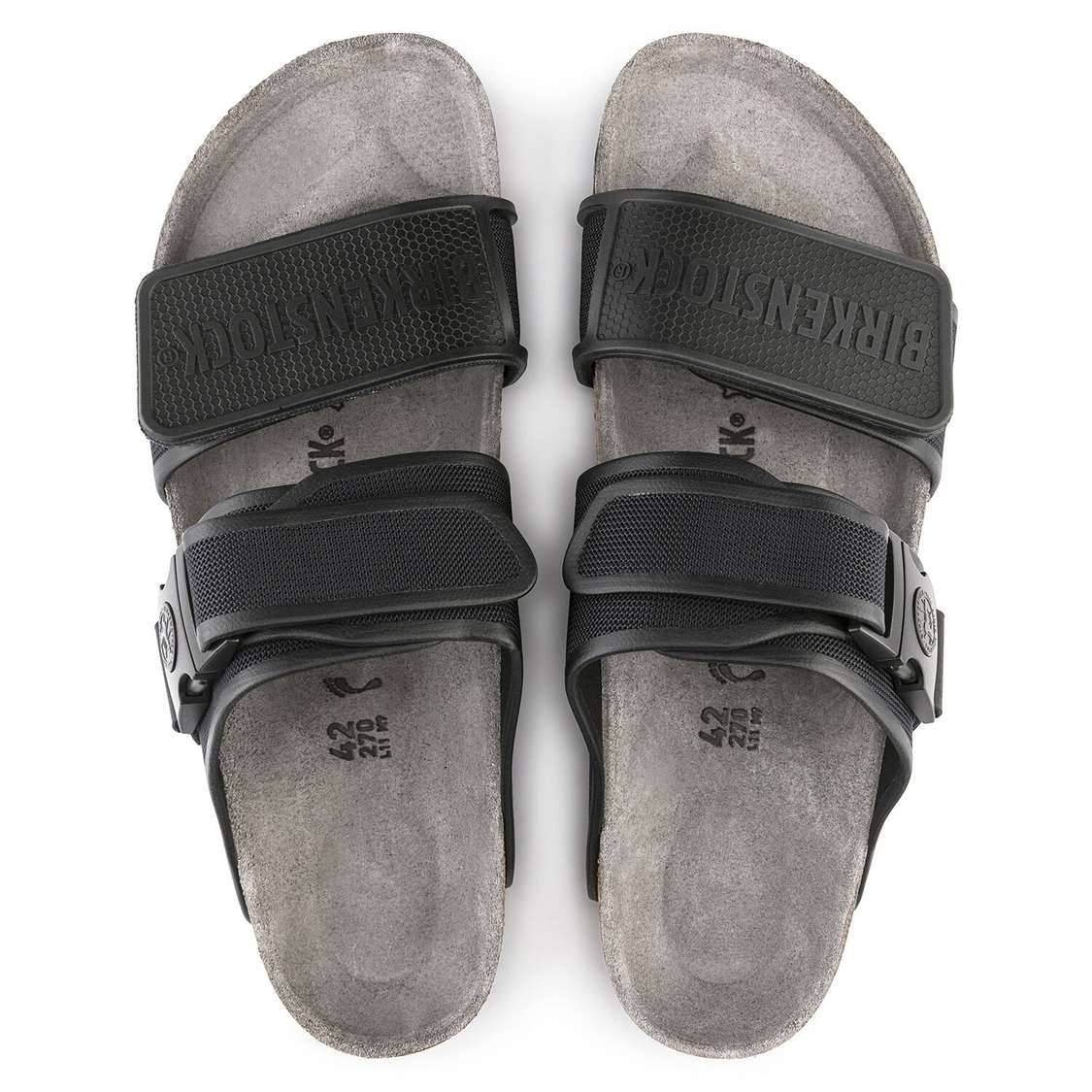 Black Birkenstock Rotterdam Microfiber Men's Two Strap Sandals | PiXybgzEfOq