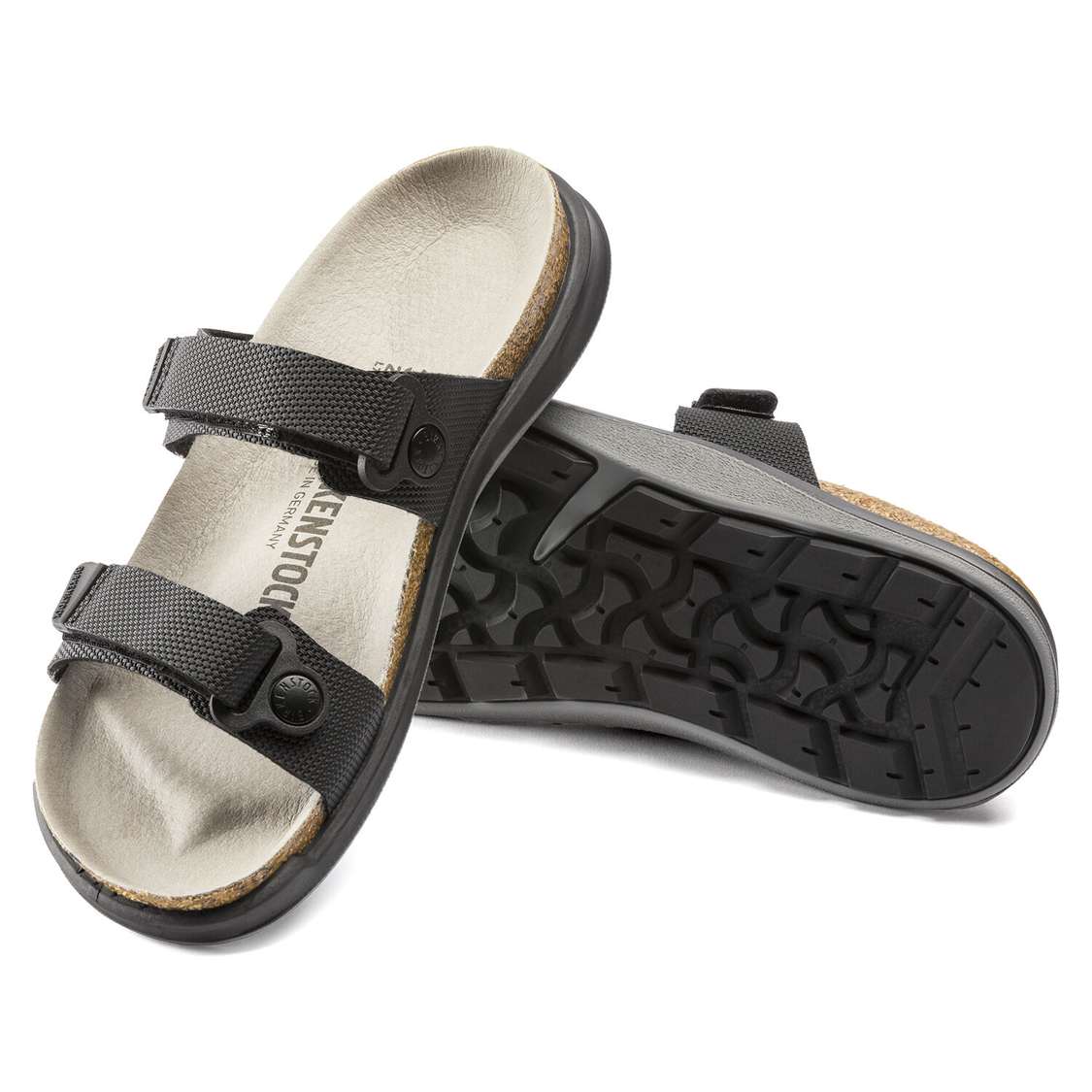 Black Birkenstock Sahara Birko-Flor Women's Two Strap Sandals | J9nO8kCW8e3