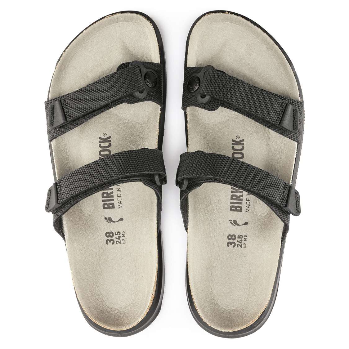 Black Birkenstock Sahara Birko-Flor Women's Two Strap Sandals | J9nO8kCW8e3