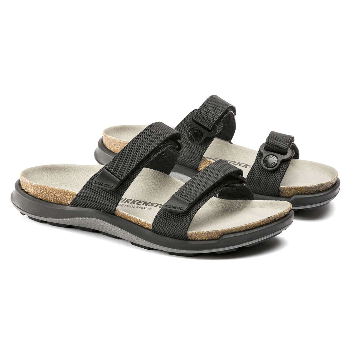 Black Birkenstock Sahara Birko-Flor Women's Two Strap Sandals | J9nO8kCW8e3