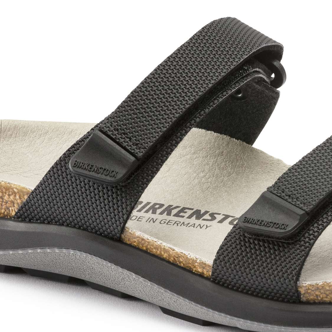 Black Birkenstock Sahara Birko-Flor Women's Two Strap Sandals | J9nO8kCW8e3