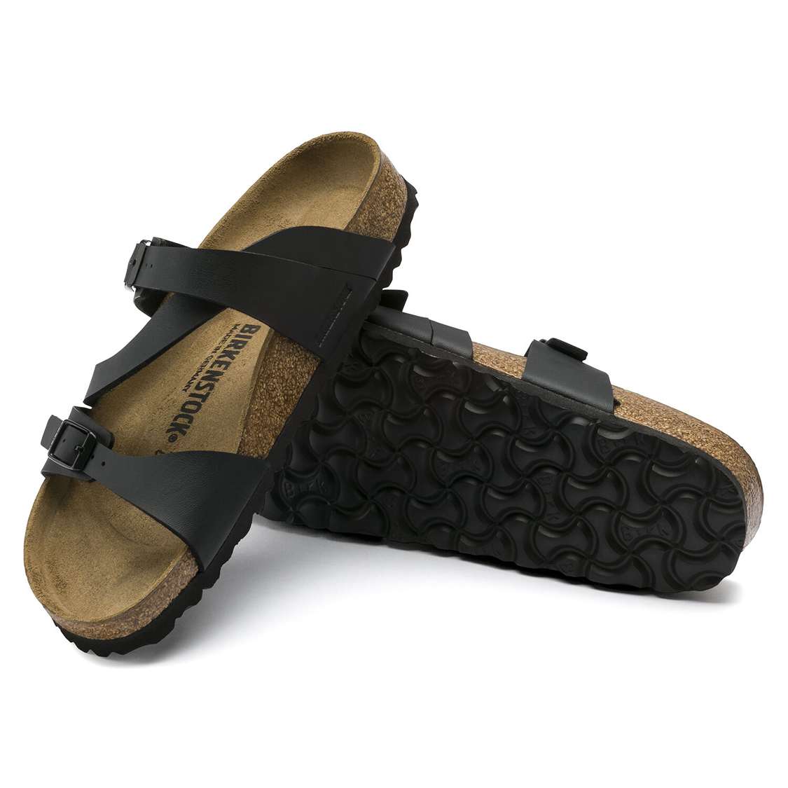 Black Birkenstock Salina Birko-Flor Women's Two Strap Sandals | IOUZGlWm1HR