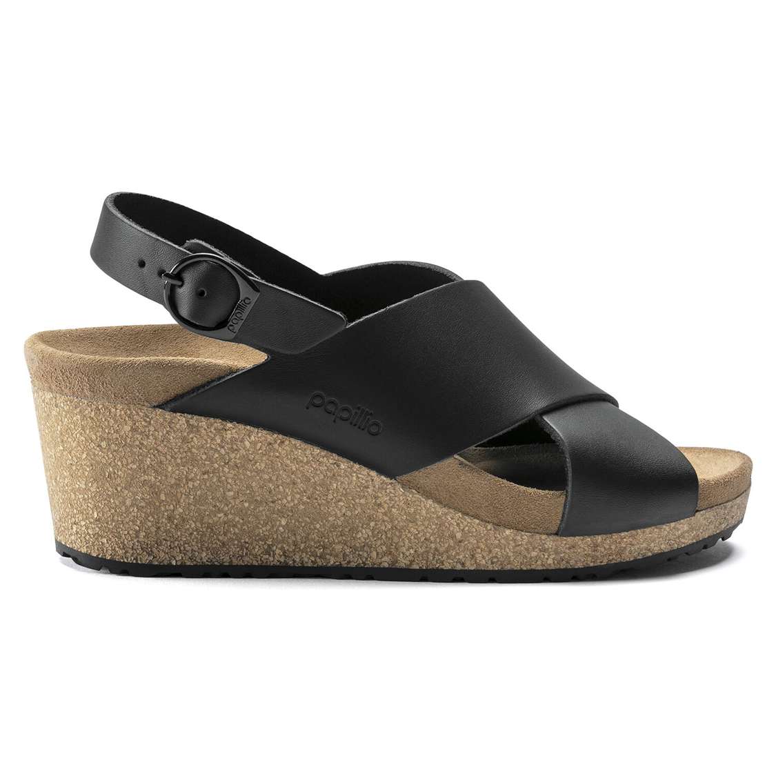 Black Birkenstock Samira Leather Women's Wedges Sandals | 8UpXIe4Mlll