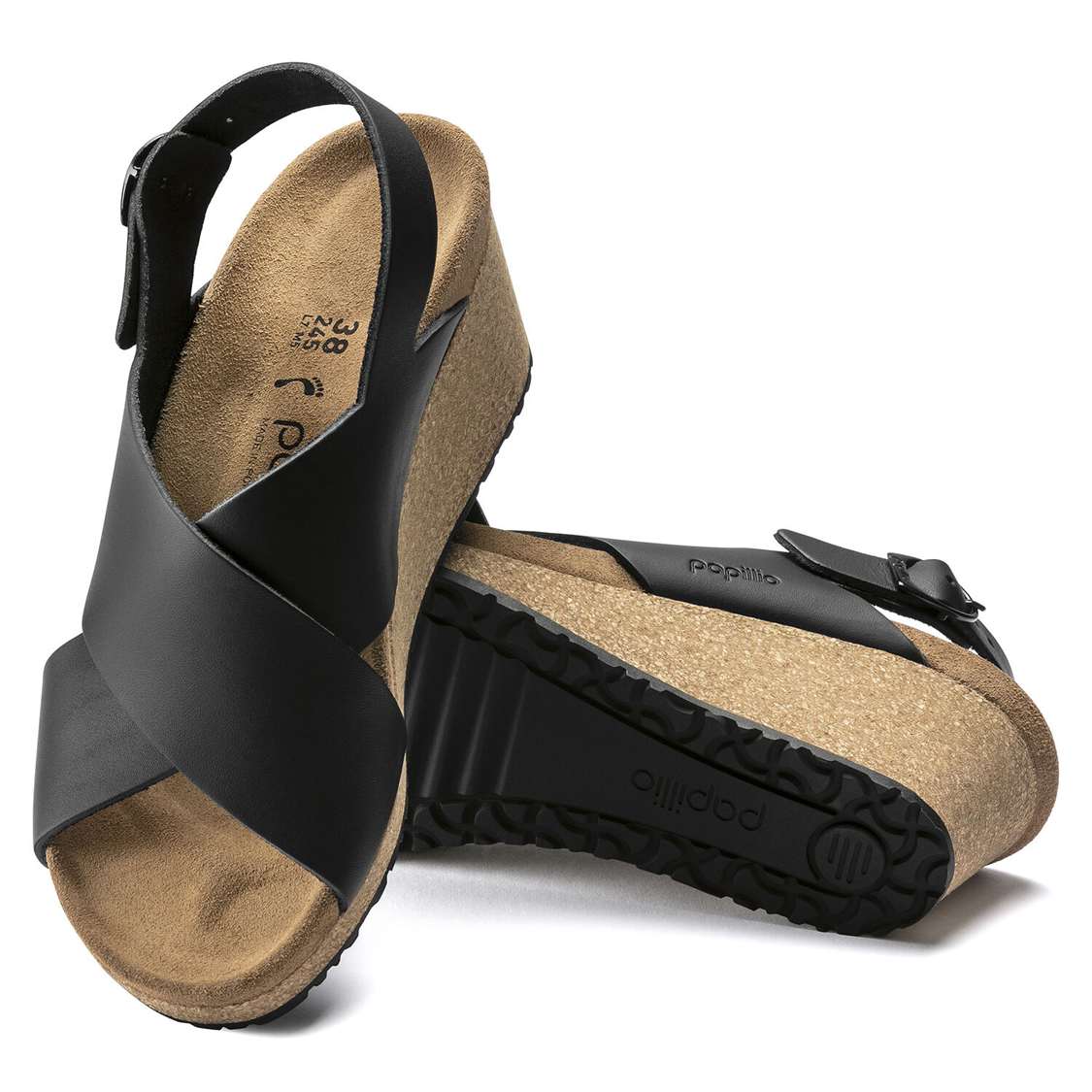 Black Birkenstock Samira Leather Women's Two Strap Sandals | AToZWYYNb9J