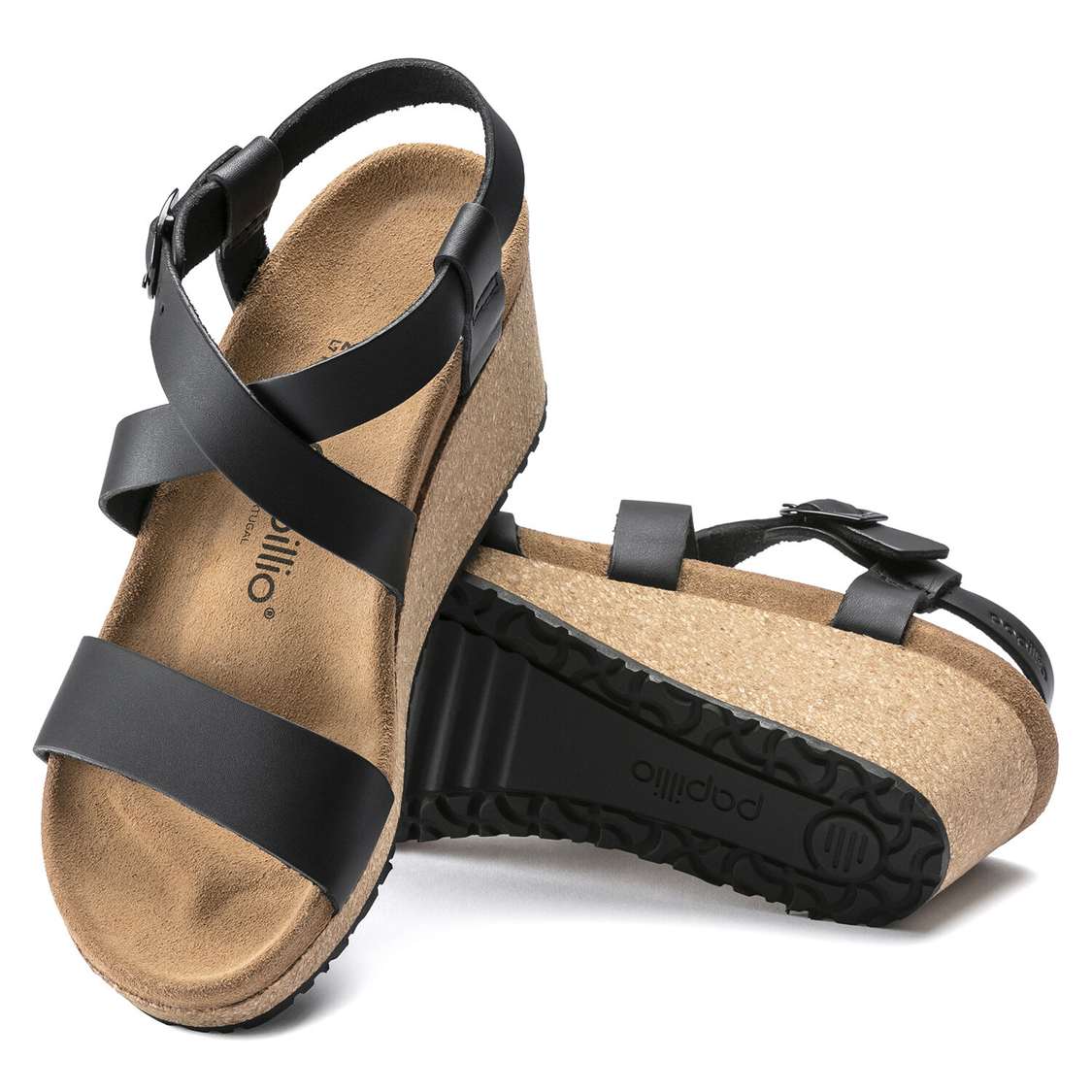 Black Birkenstock Sibyl Leather Women's Multi Strap Sandals | 3PnAImDuUtb