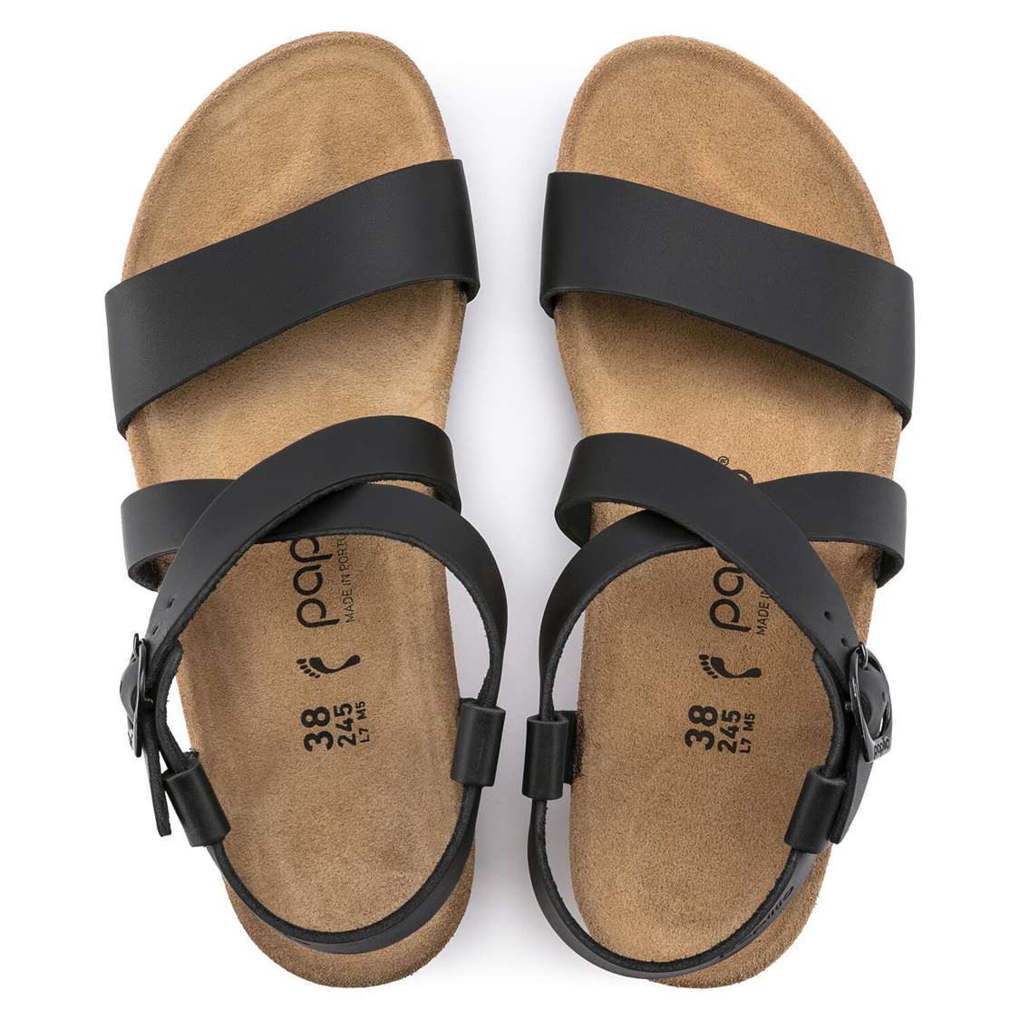 Black Birkenstock Sibyl Leather Women's Multi Strap Sandals | 3PnAImDuUtb