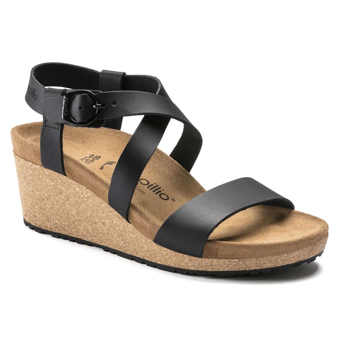 Black Birkenstock Sibyl Leather Women\'s Multi Strap Sandals | 3PnAImDuUtb