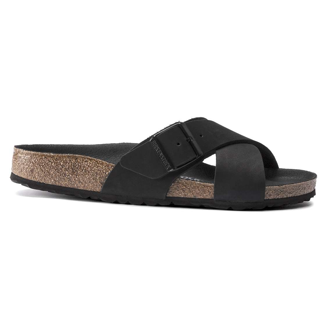 Black Birkenstock Siena Nubuck Leather Women's Two Strap Sandals | arsgvnbxR6N