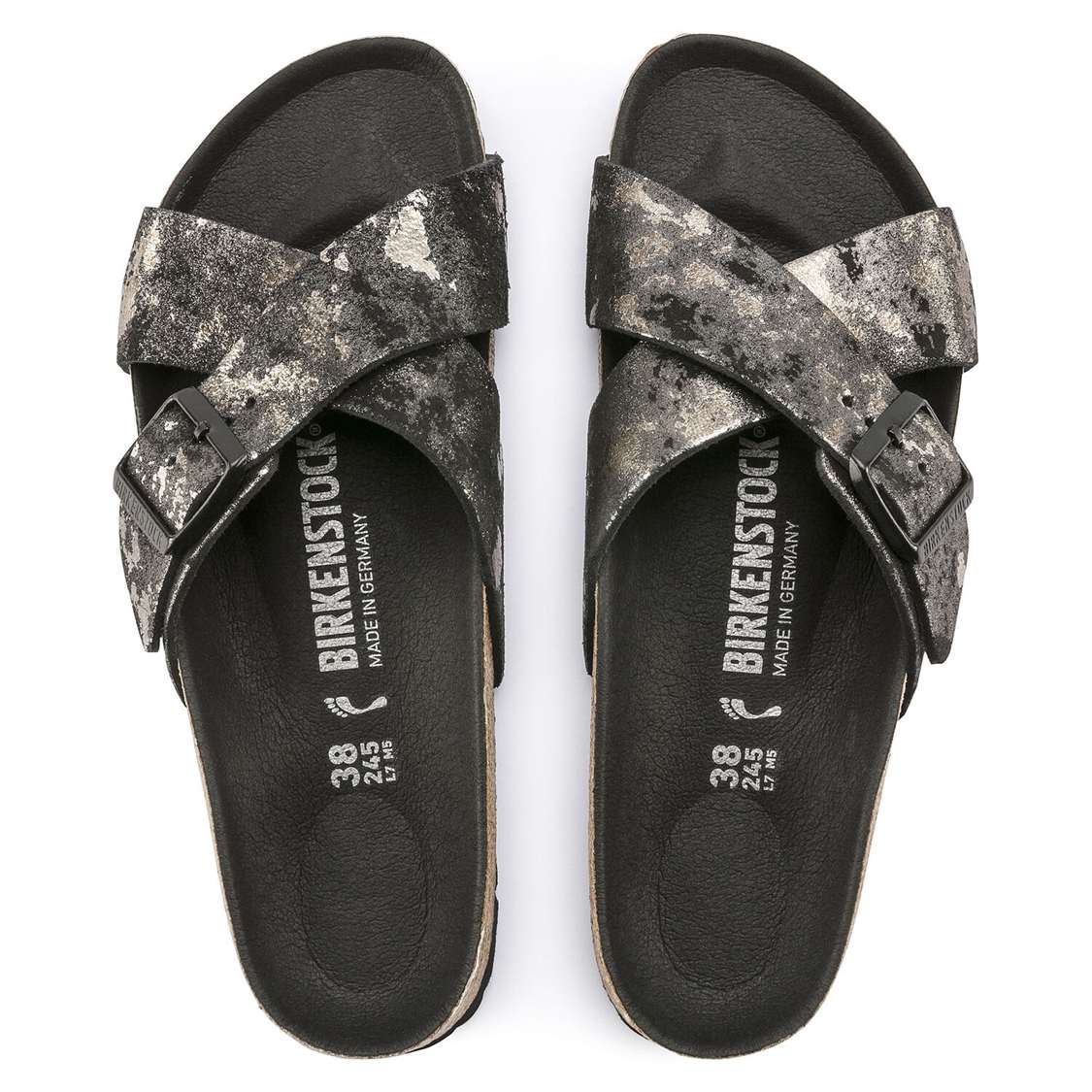 Black Birkenstock Siena Suede Leather Women's Two Strap Sandals | MXhuIfMShlw