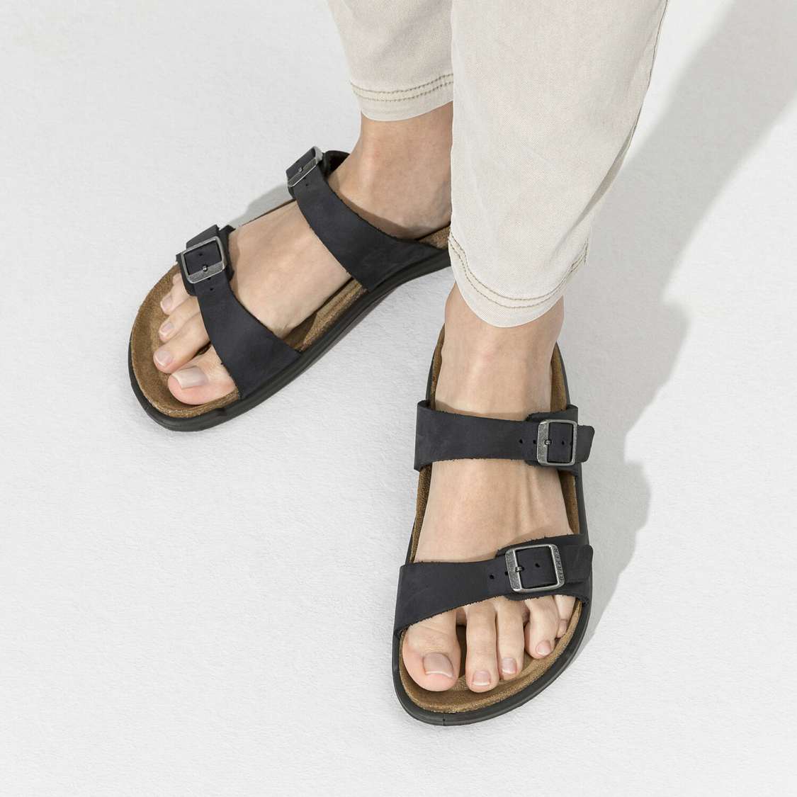 Black Birkenstock Sierra Oiled Leather Women's Two Strap Sandals | aeqEfG18pyV