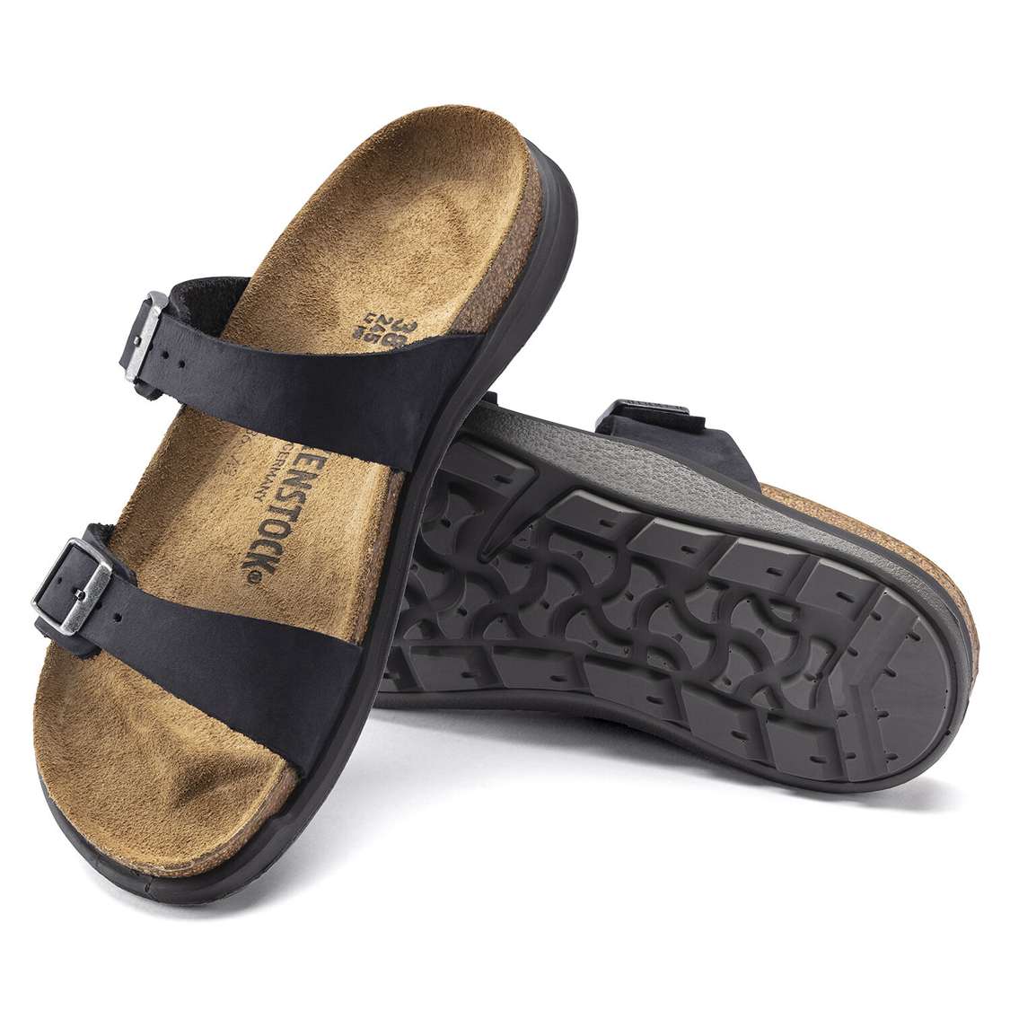 Black Birkenstock Sierra Oiled Leather Women's Two Strap Sandals | aeqEfG18pyV