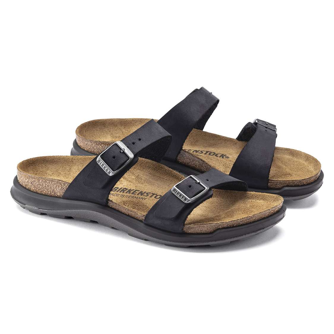 Black Birkenstock Sierra Oiled Leather Women's Two Strap Sandals | aeqEfG18pyV