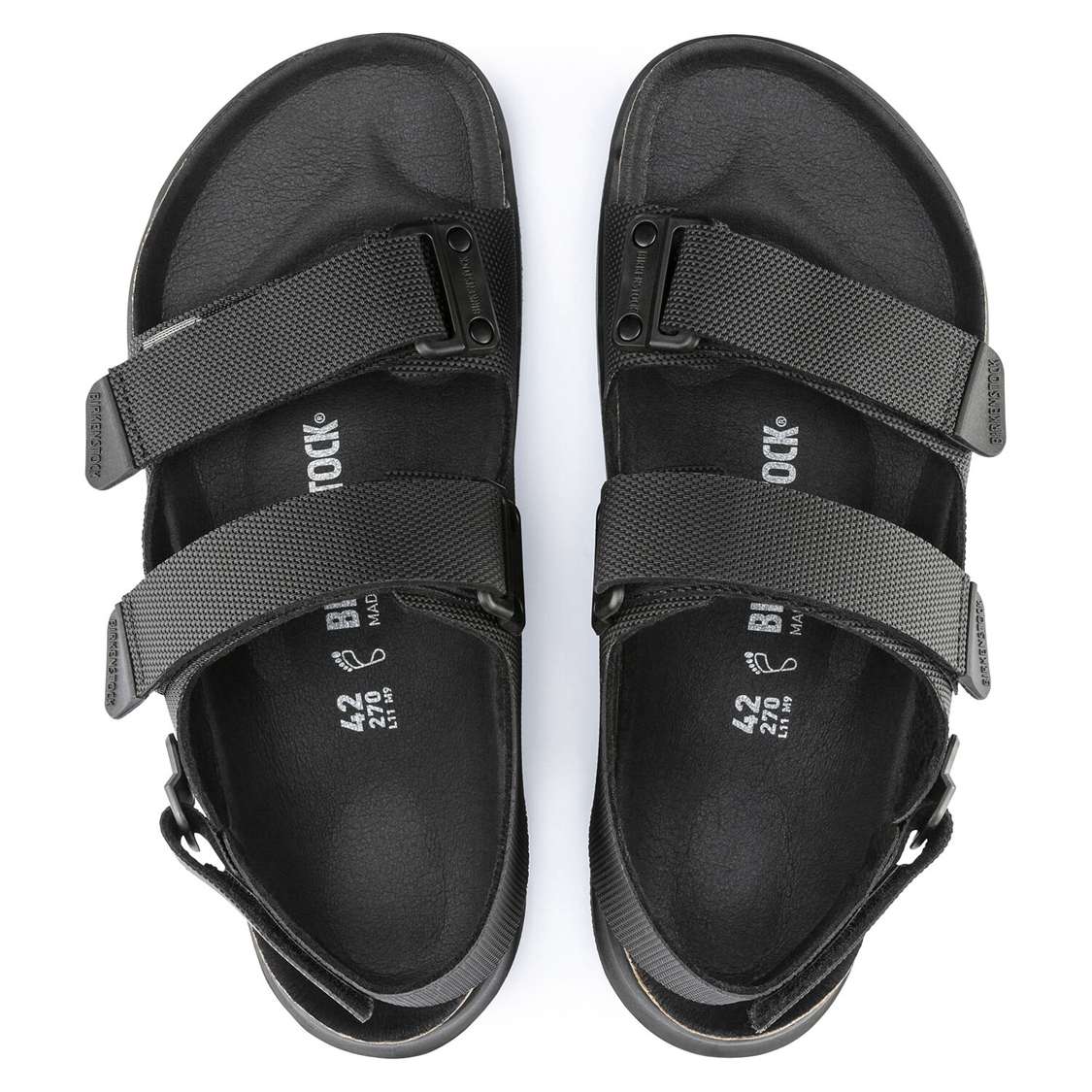 Black Birkenstock Tatacoa Birko-Flor Men's Two Strap Sandals | eGsY4IrbtEN