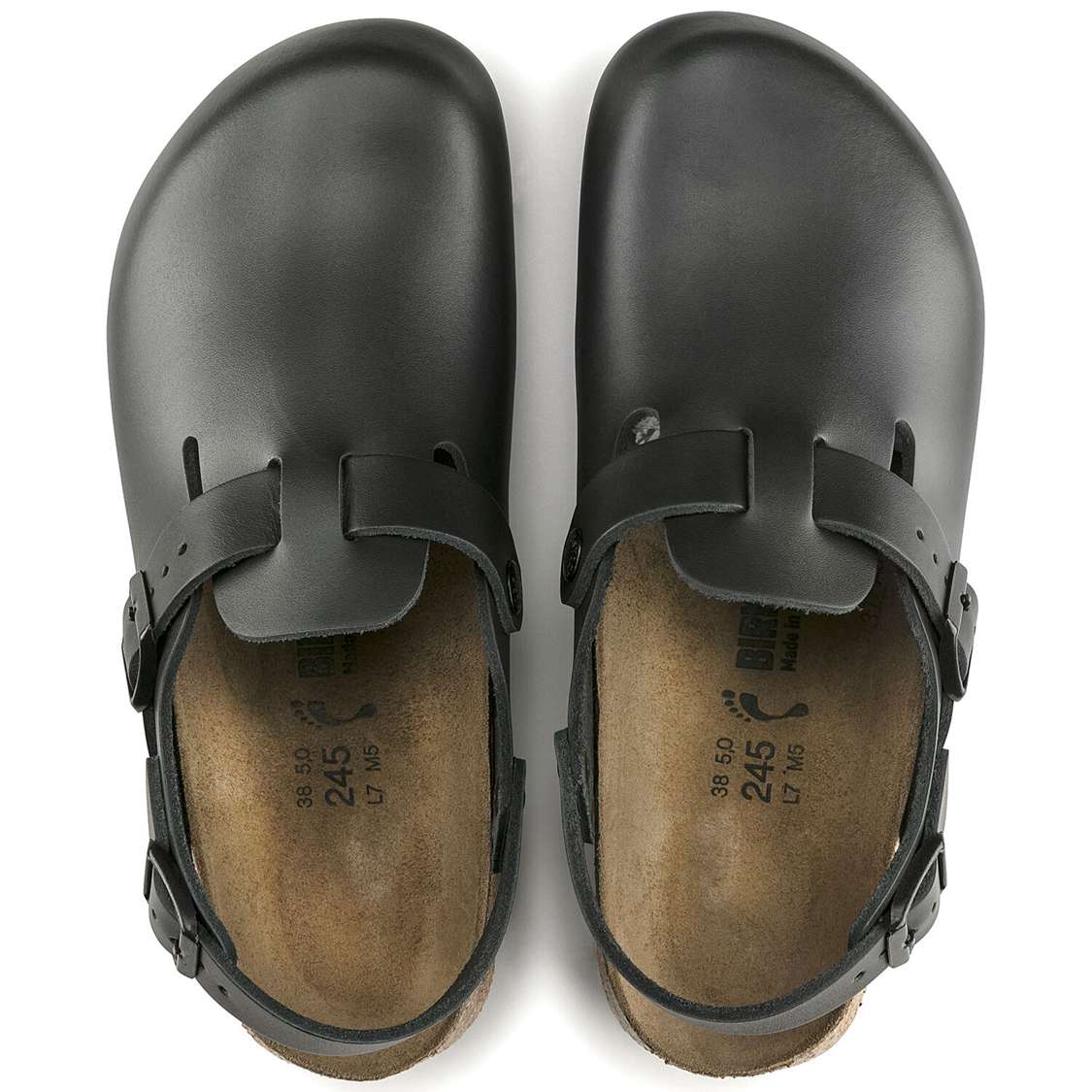 Black Birkenstock Tokio Super Grip Leather Men's Clogs | DweH88Vo2u8