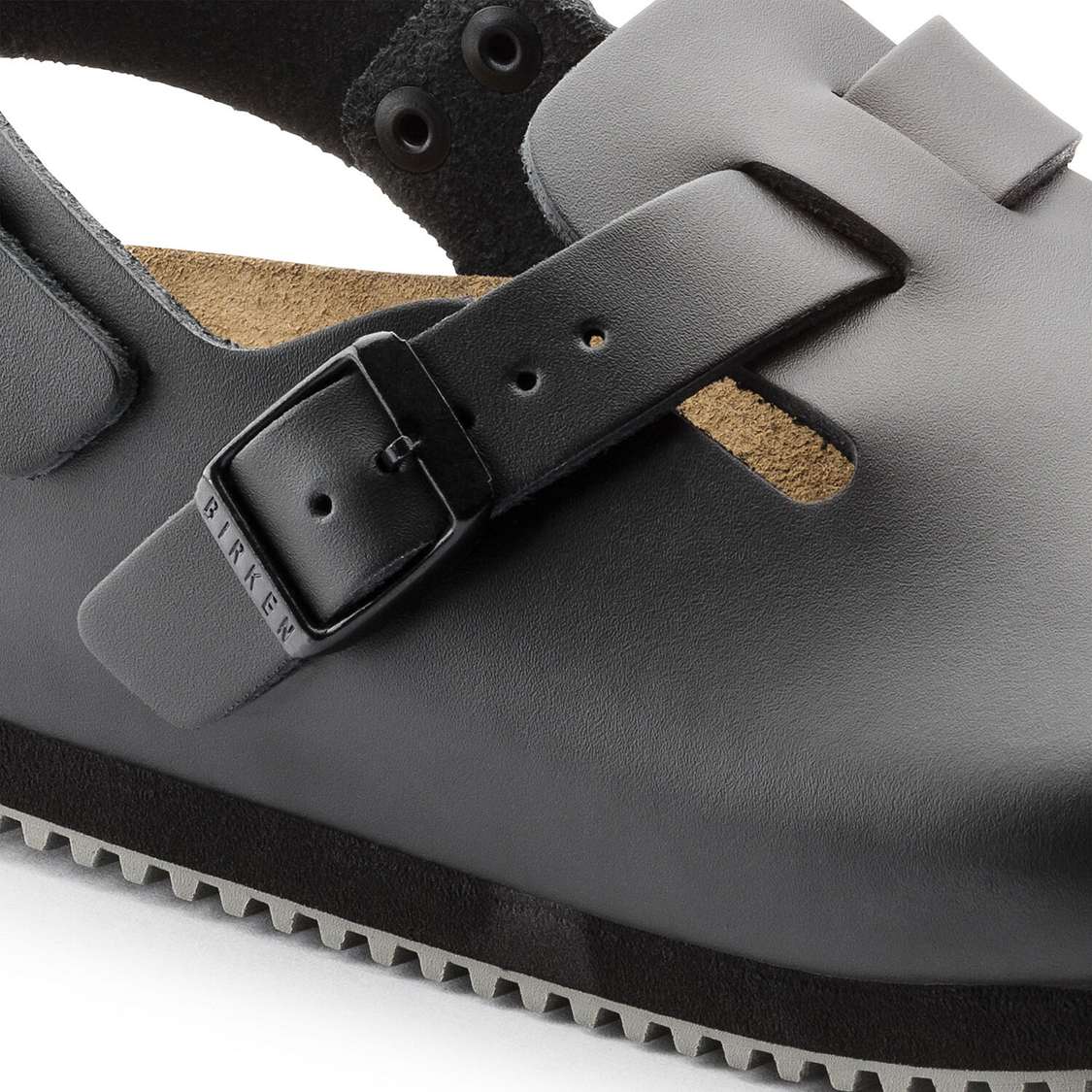 Black Birkenstock Tokio Super Grip Leather Men's Clogs | DweH88Vo2u8