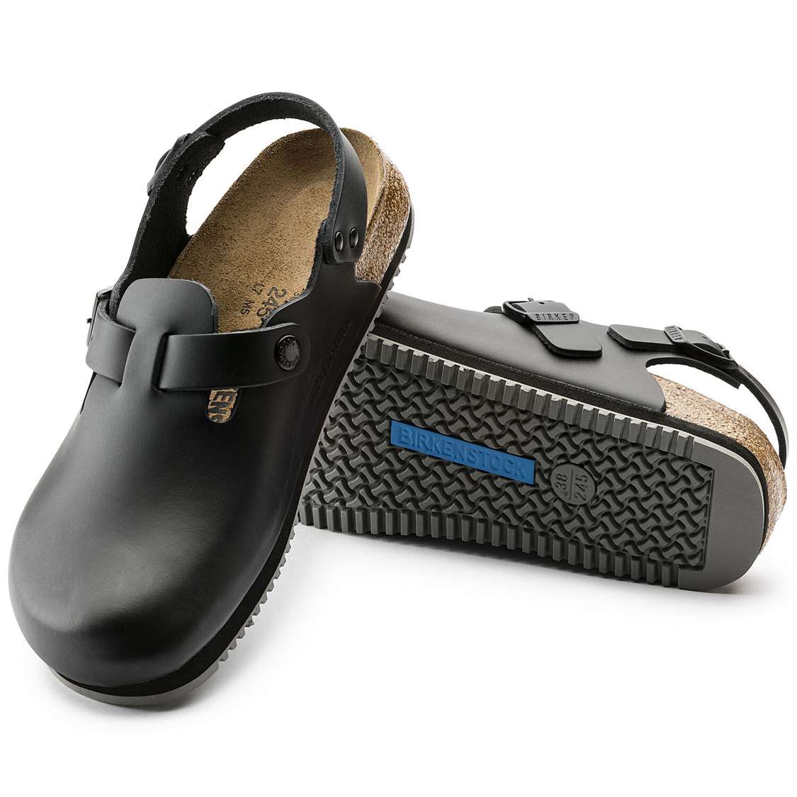 Black Birkenstock Tokio Super Grip Leather Women's Clogs | z1bPSdesOGI