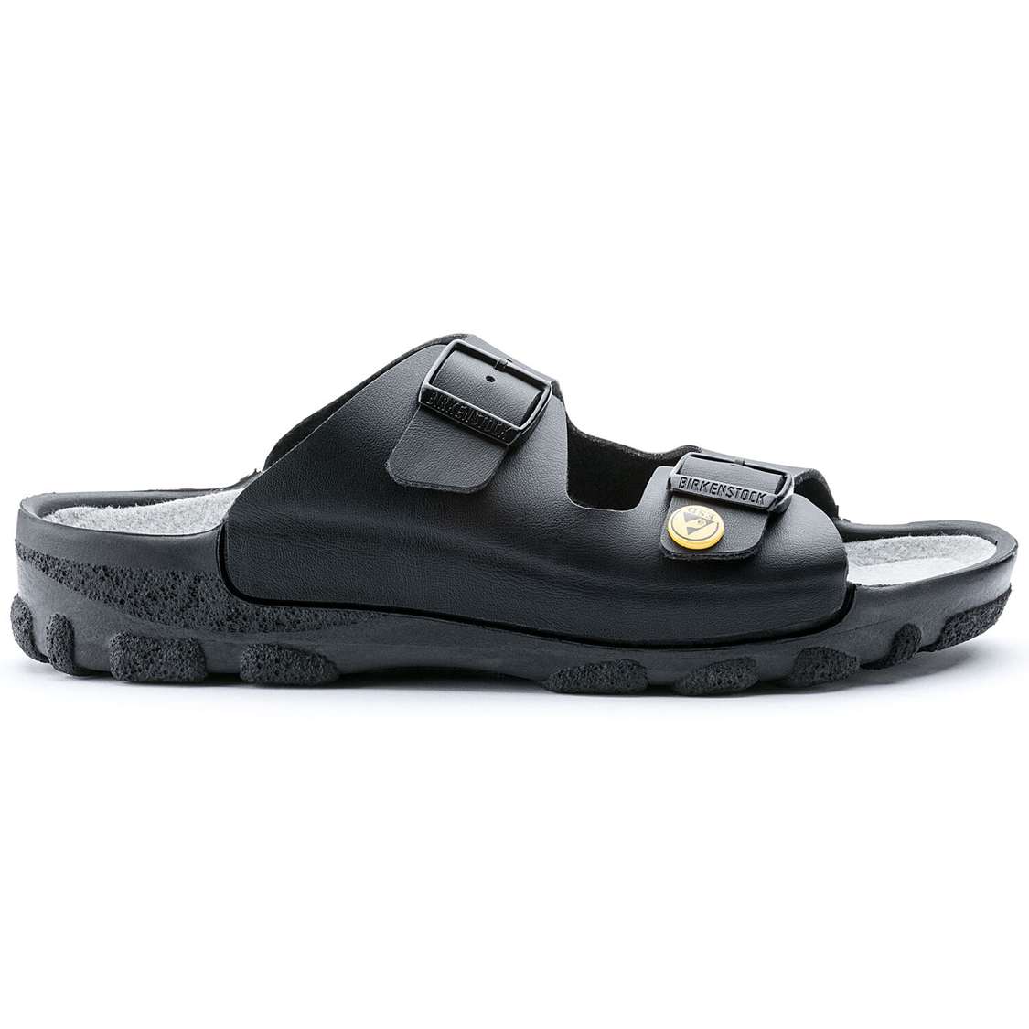 Black Birkenstock Toulon ESD Birkibuc Men's Two Strap Sandals | FVqXStt5PKM