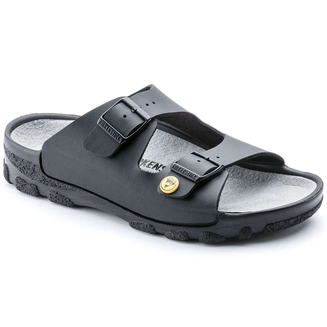 Black Birkenstock Toulon ESD Birkibuc Men\'s Two Strap Sandals | FVqXStt5PKM