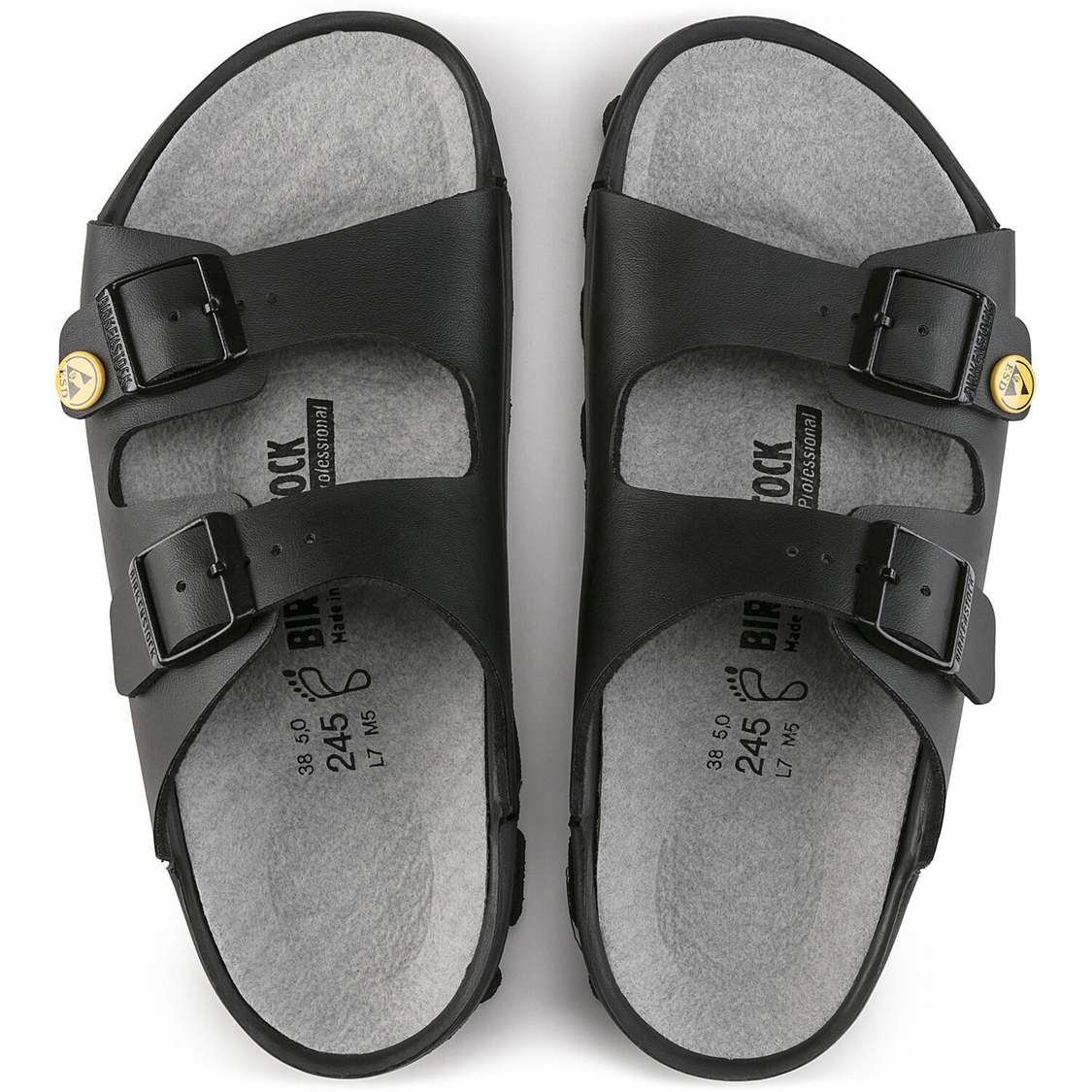 Black Birkenstock Toulon ESD Birkibuc Women's Two Strap Sandals | IdVgkRNXJty