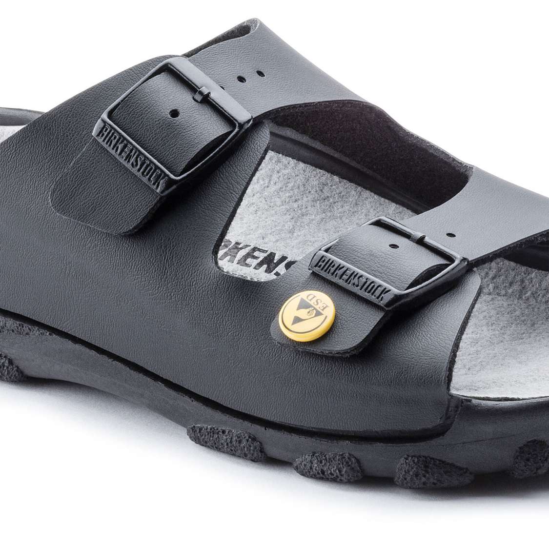 Black Birkenstock Toulon ESD Birkibuc Women's Two Strap Sandals | IdVgkRNXJty