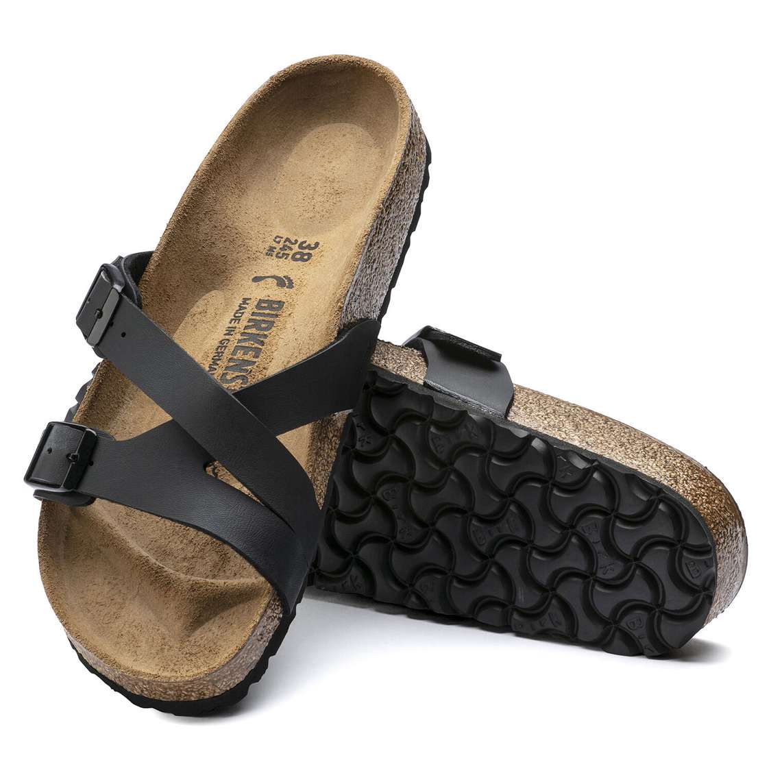 Black Birkenstock Yao Birko-Flor Women's Two Strap Sandals | f9rPZJiWy4g