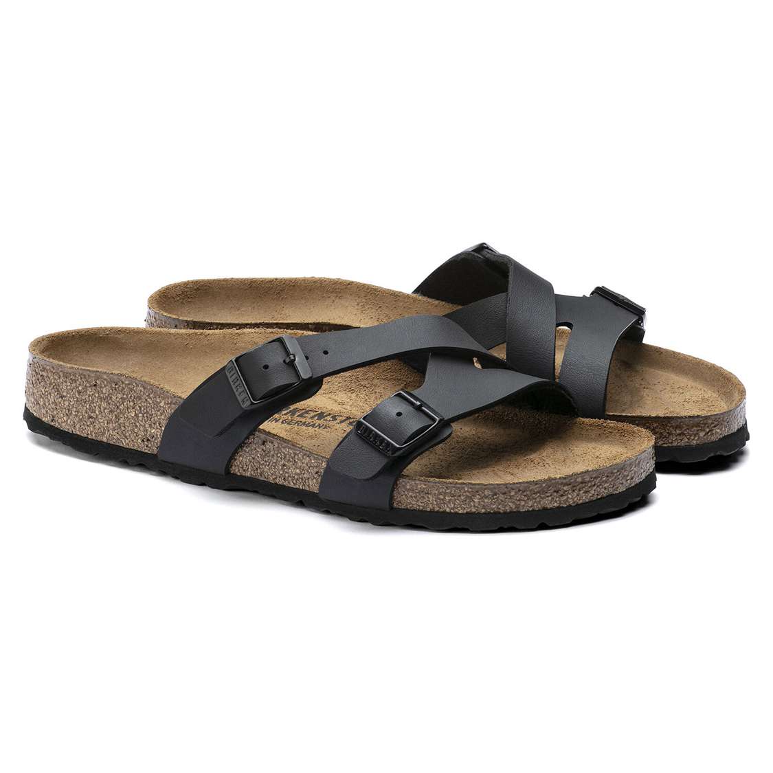 Black Birkenstock Yao Birko-Flor Women's Two Strap Sandals | f9rPZJiWy4g