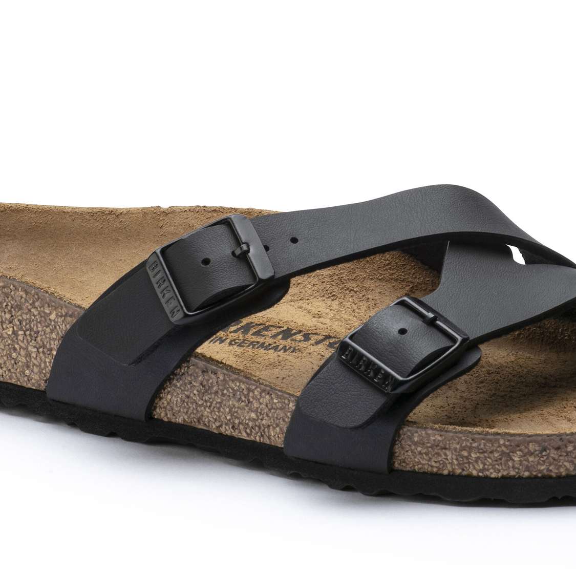 Black Birkenstock Yao Birko-Flor Women's Multi Strap Sandals | v4YyavlgKdv