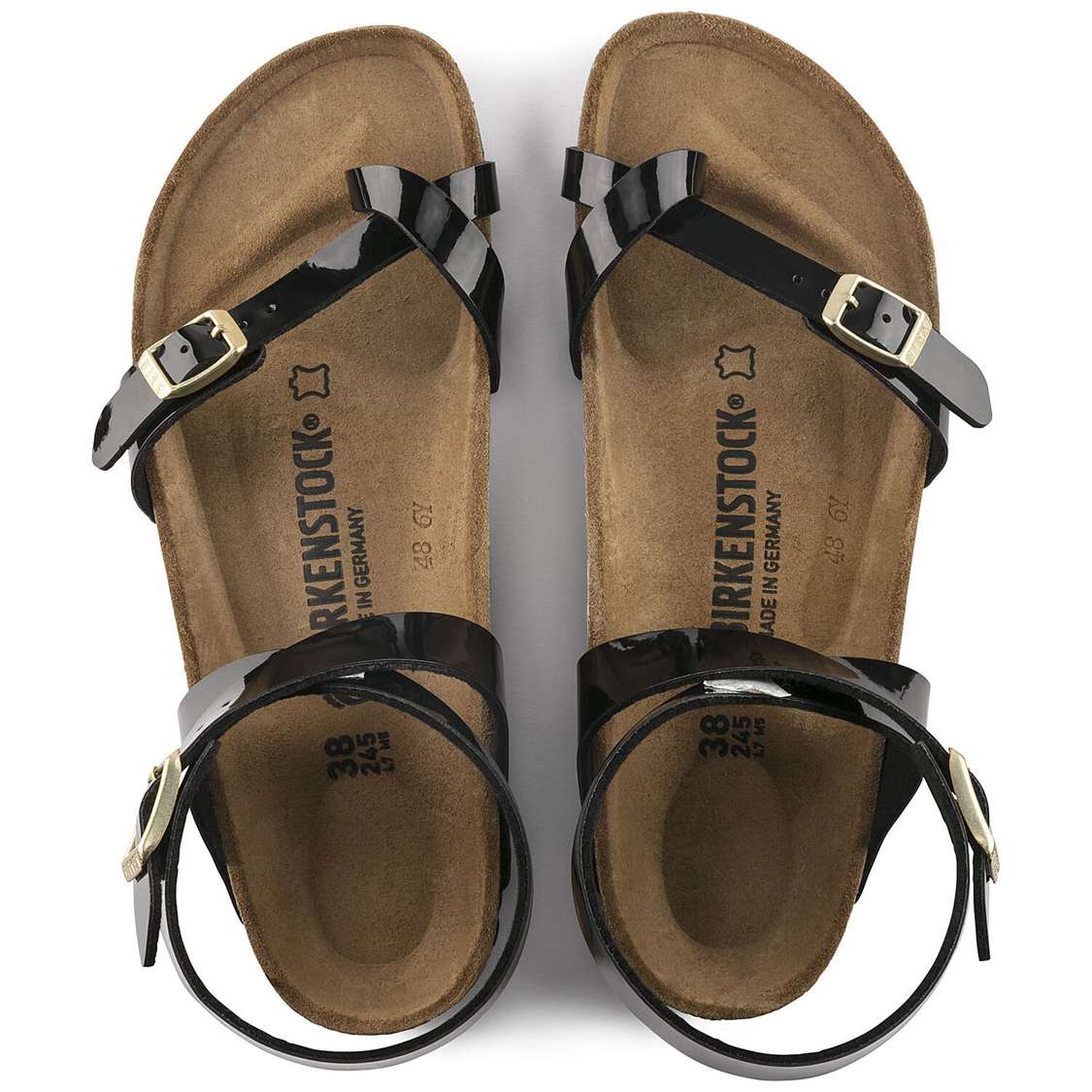 Black Birkenstock Yara Birko-Flor Patent Women's Multi Strap Sandals | 7msh9d66Vcd