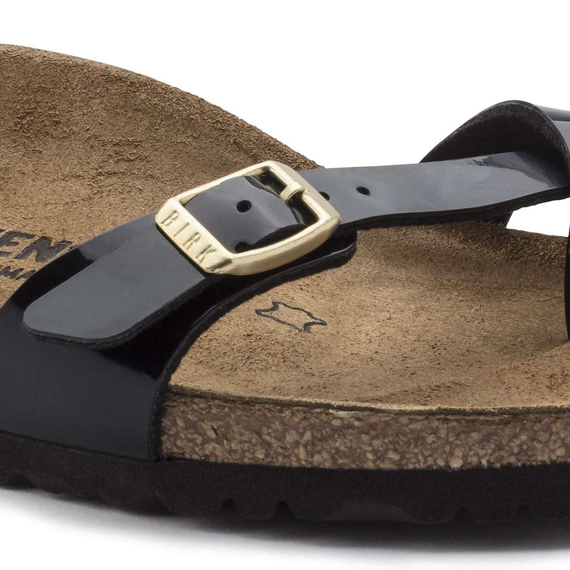 Black Birkenstock Yara Birko-Flor Patent Women's Thong | bC4IXWbv8bV