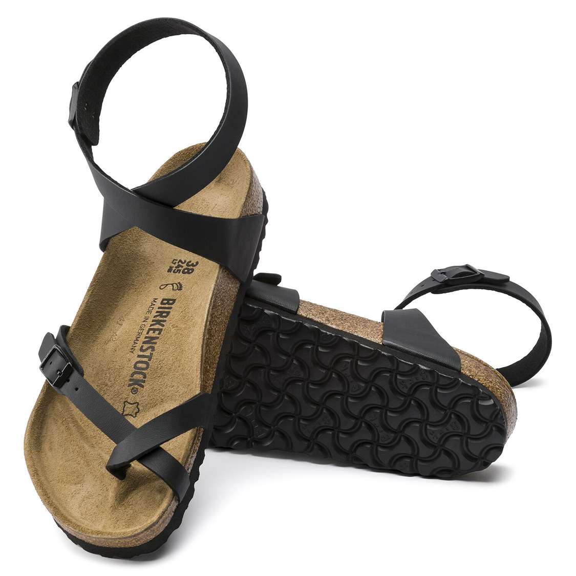 Black Birkenstock Yara Birko-Flor Women's Ankle Strap Sandals | pN2SJ8epicv