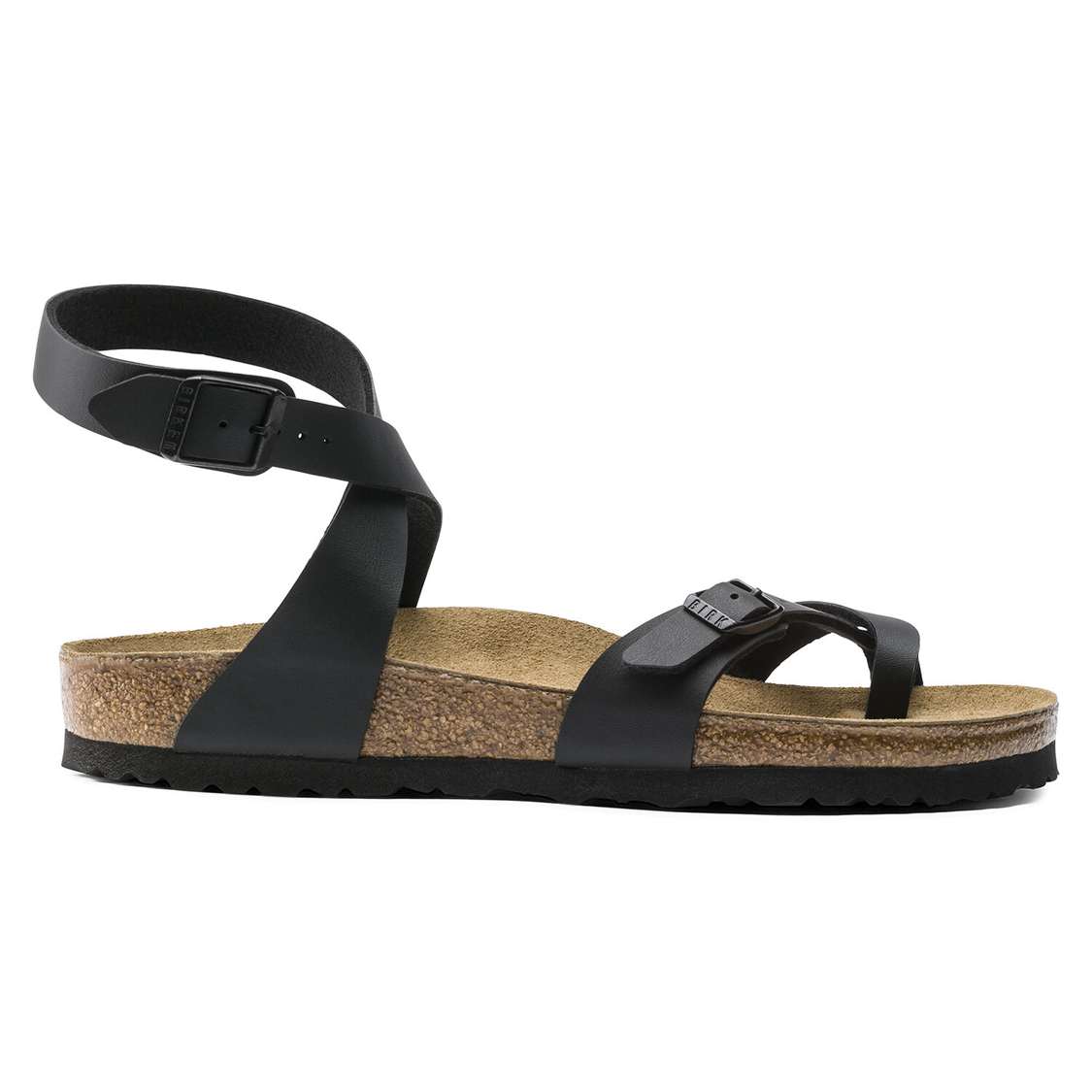 Black Birkenstock Yara Birko-Flor Women's Ankle Strap Sandals | pN2SJ8epicv