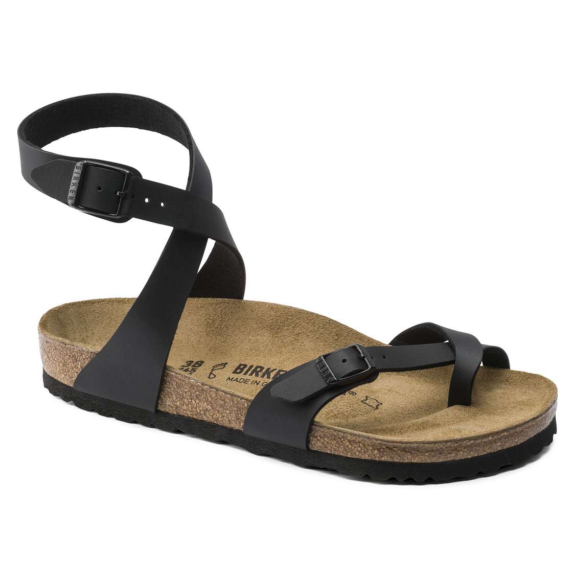 Black Birkenstock Yara Birko-Flor Women\'s Ankle Strap Sandals | pN2SJ8epicv