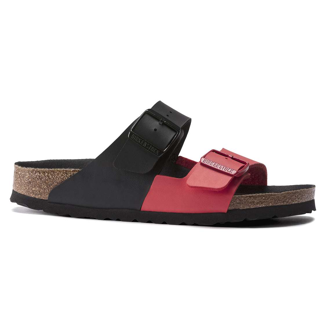 Black / Red Birkenstock Arizona Split Birko-Flor Women's Two Strap Sandals | TJStUPK2sRG