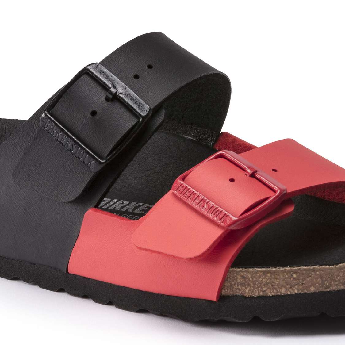 Black / Red Birkenstock Arizona Split Birko-Flor Women's Two Strap Sandals | TJStUPK2sRG