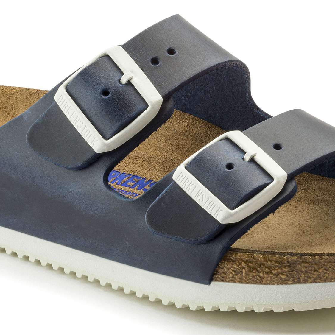 Blue Birkenstock Arizona Soft Footbed Leather Women's Two Strap Sandals | FV77lC5Uqkz